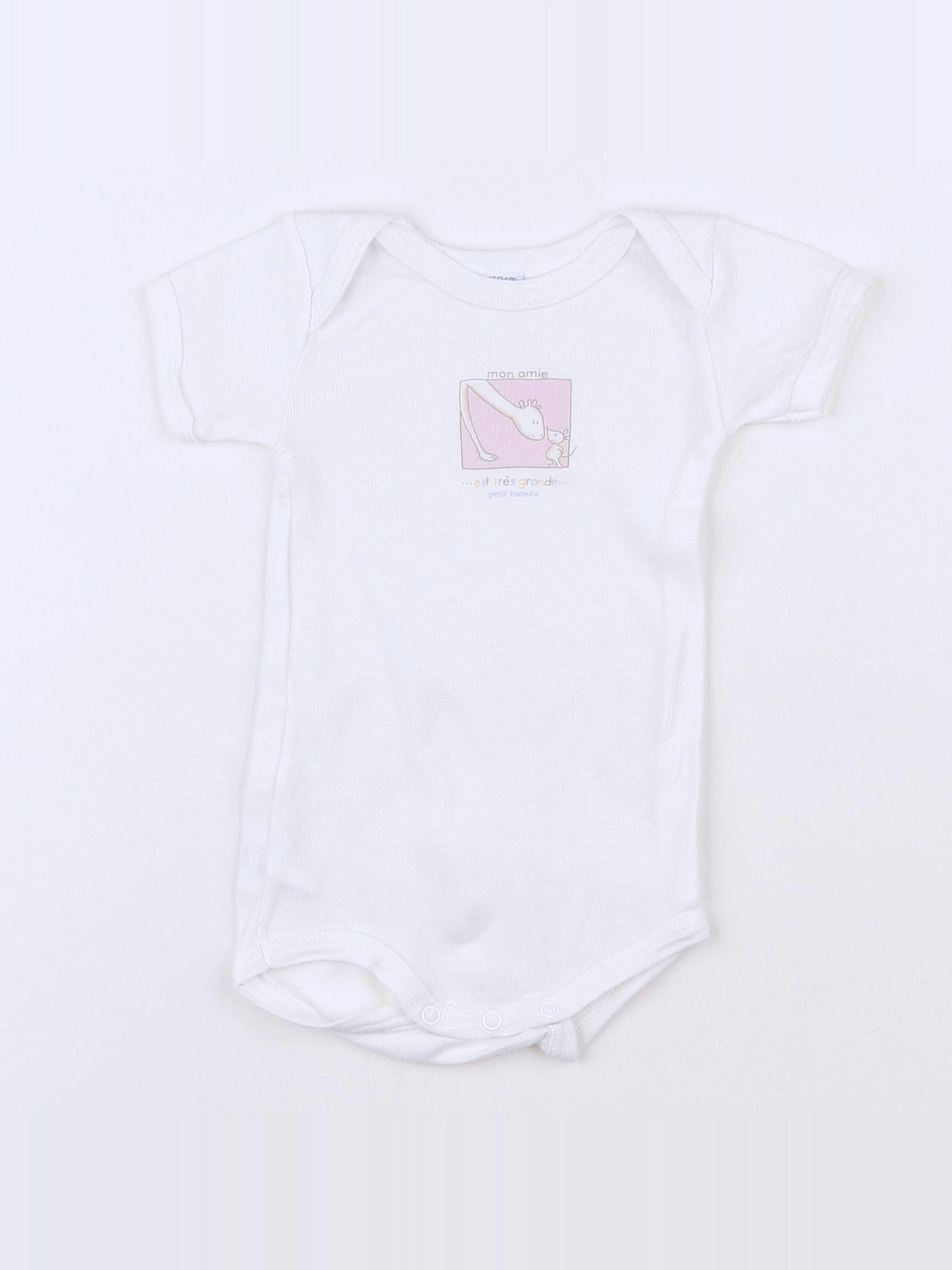 Petit Bateau - body blanc - 3 mois