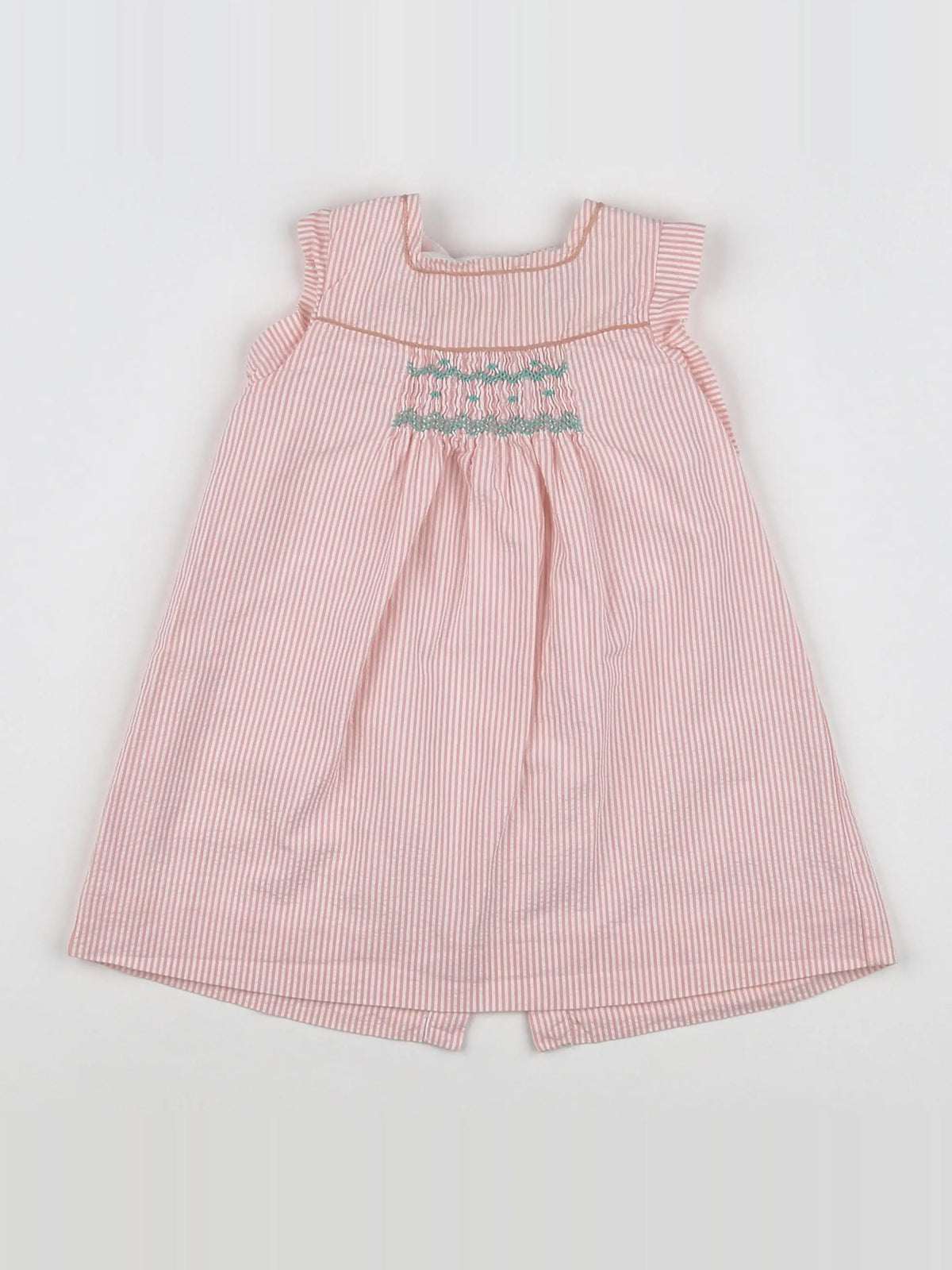 Cyrillus - robe blanc, rose - 12 mois