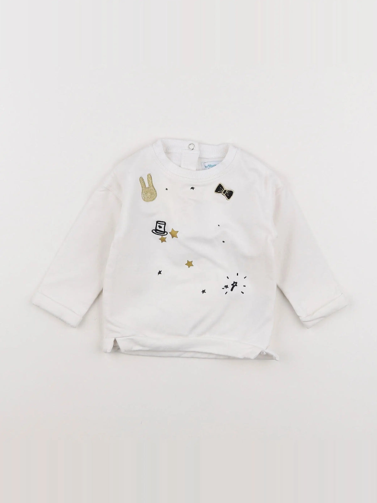 Vertbaudet - sweat blanc - 6 mois