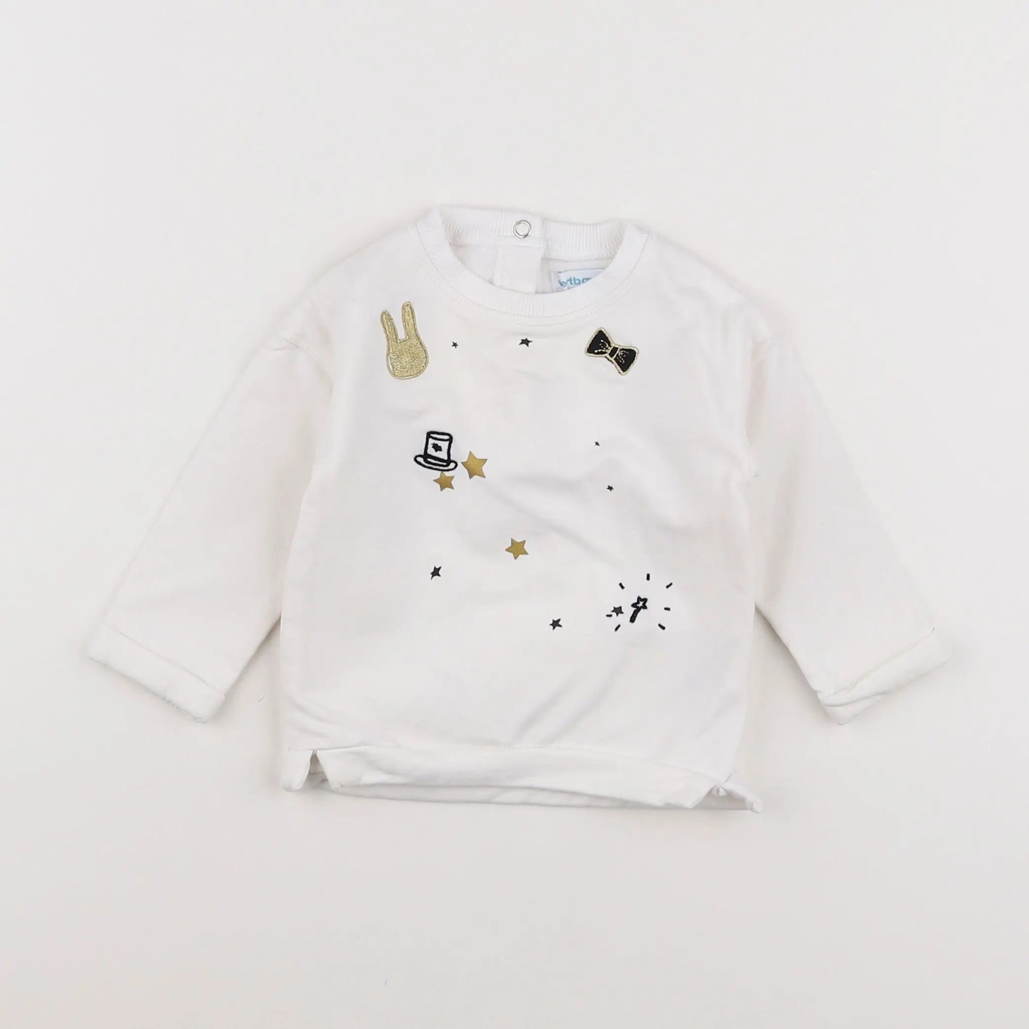 Vertbaudet - sweat blanc - 6 mois