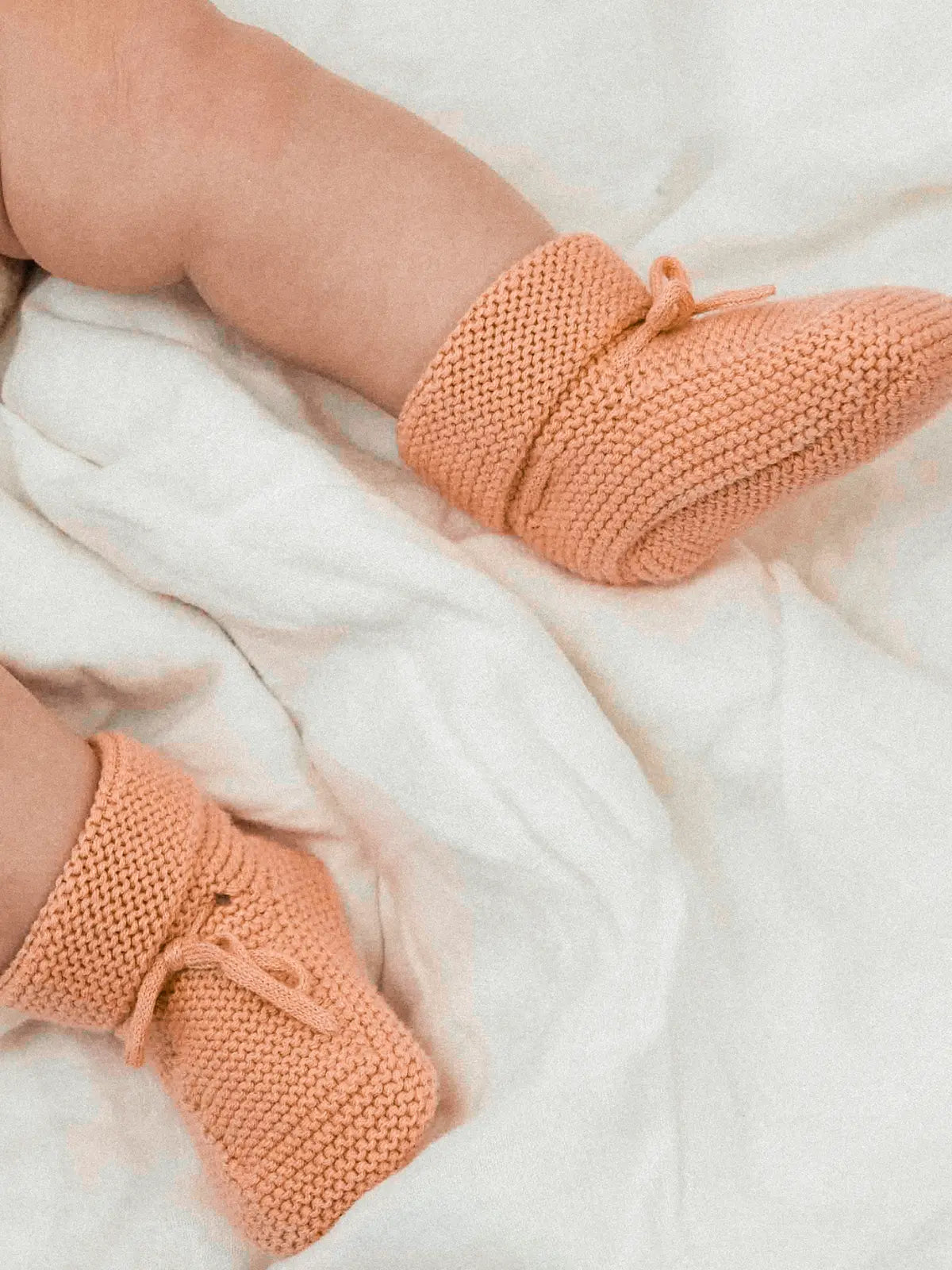 Les Chaussons 0-6 mois 100% coton bio Pêche