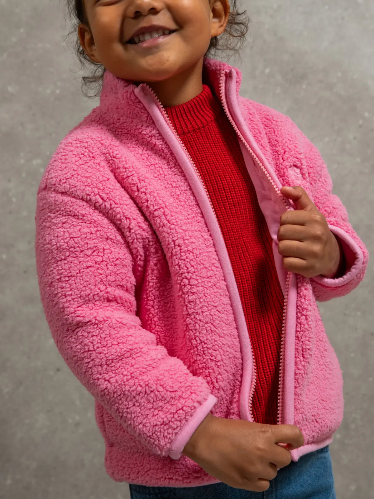 La veste doudou Rose bonbon