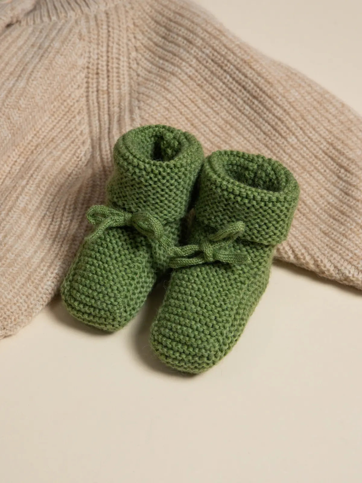 Les chaussons 0-3 mois 100% laine Vert pistache