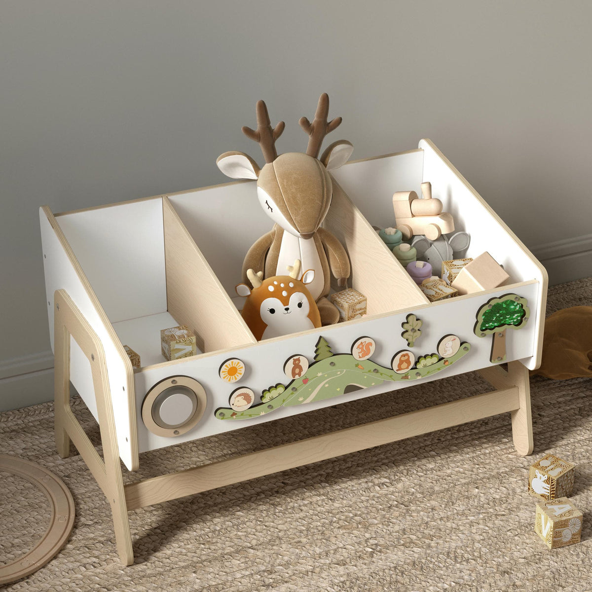 Étagère à jouets / Table + Bibliothèque enfant / Siège LILU