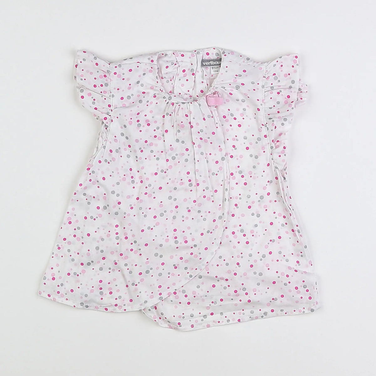 Vertbaudet - robe rose, blanc - 18 mois