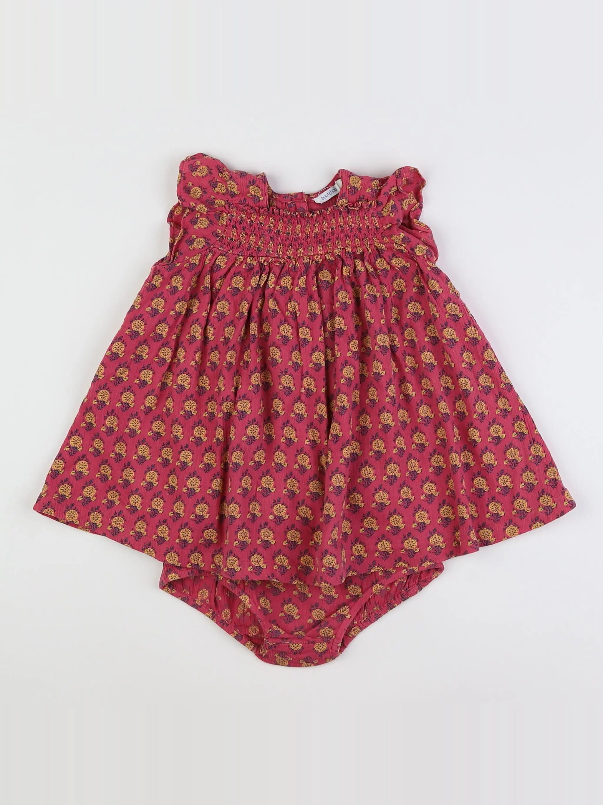 Boutchou - robe rose, jaune - 6 mois