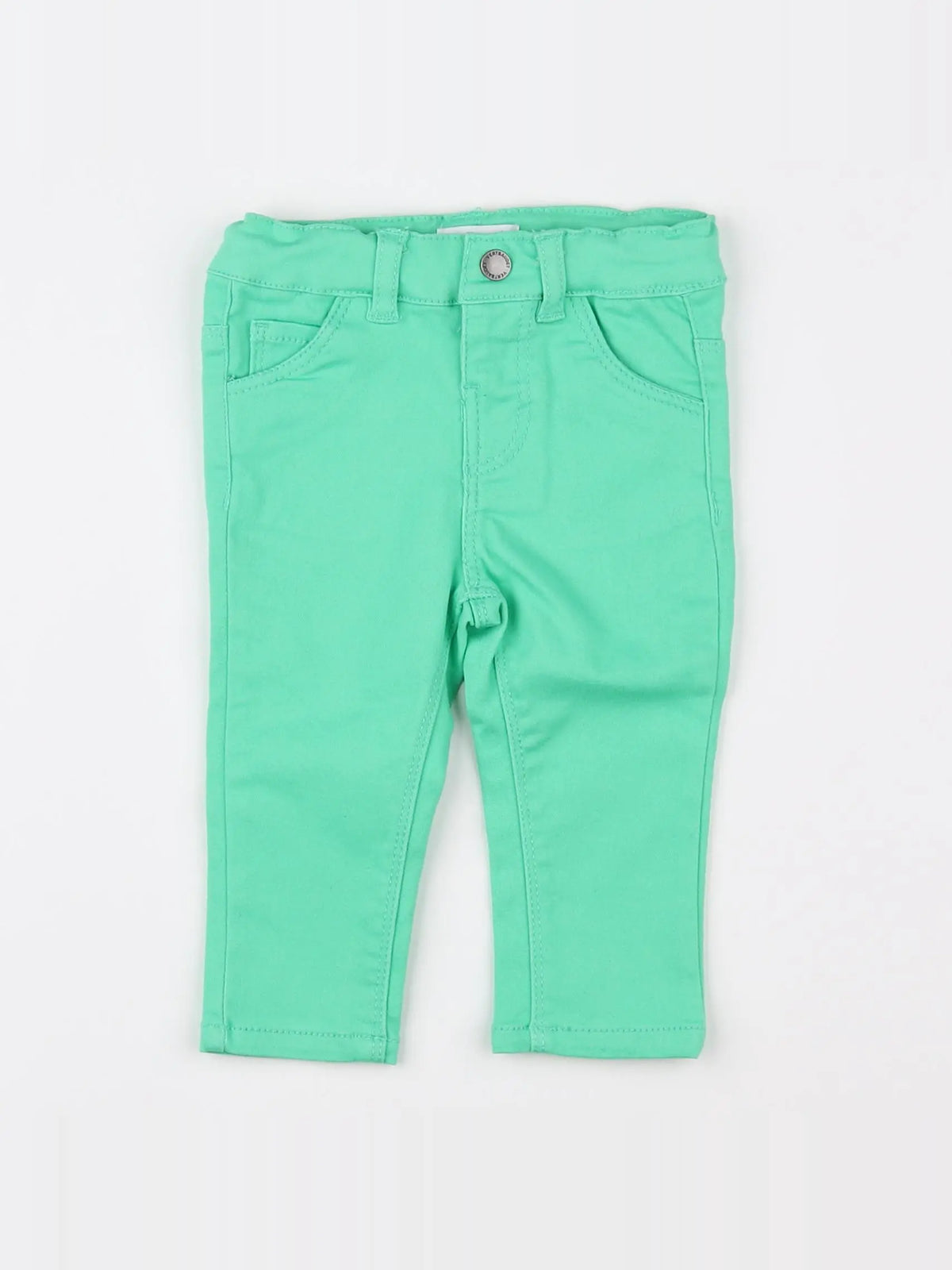 Vertbaudet - pantalon vert fluo - 9 mois