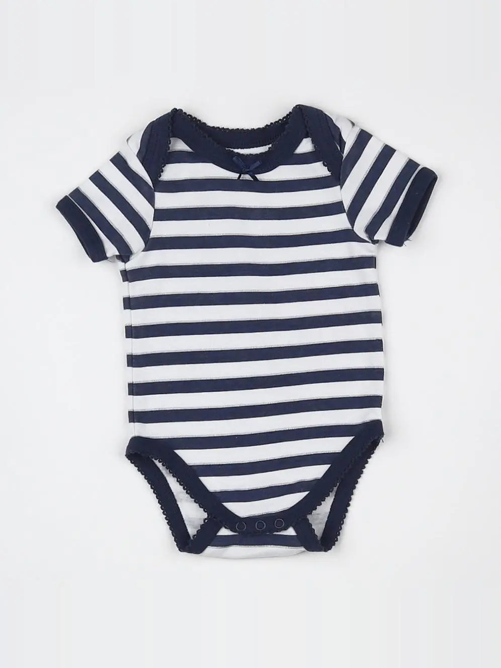 Vertbaudet - body bleu, blanc - 3 mois
