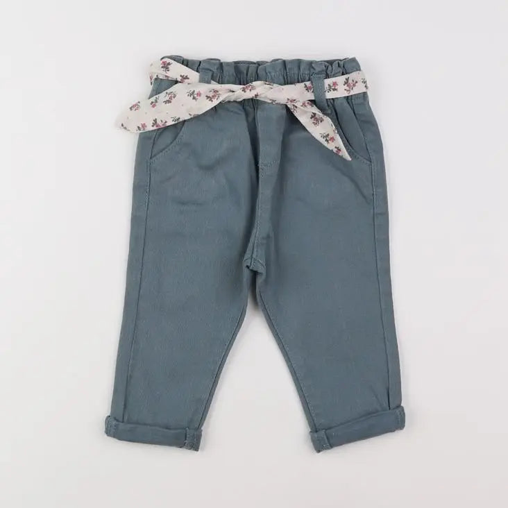 Vertbaudet - pantalon vert - 12 mois