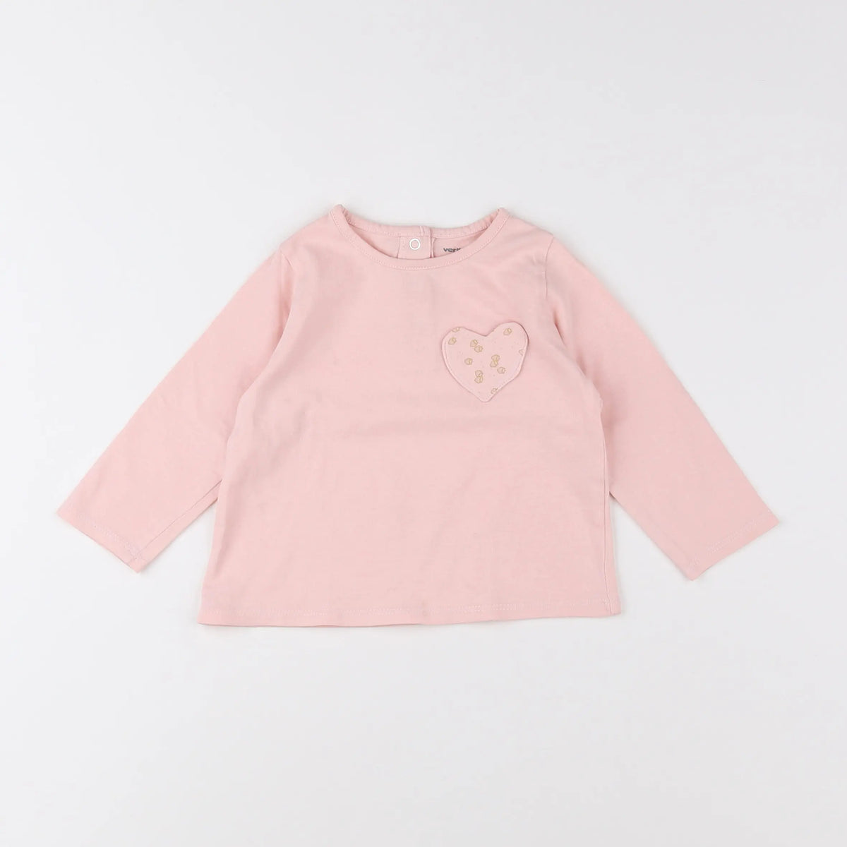 Vertbaudet - tee-shirt rose, or - 12 mois