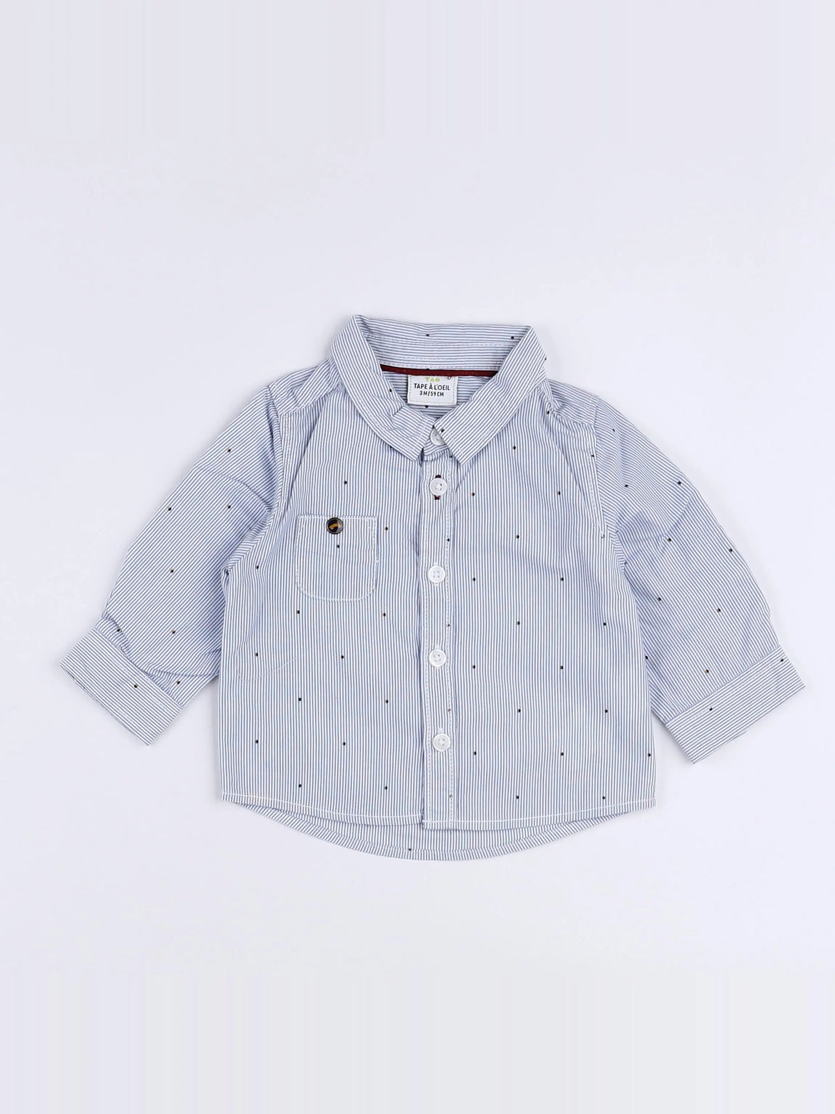 Tape à l'oeil - chemise blanc, bleu - 3 mois