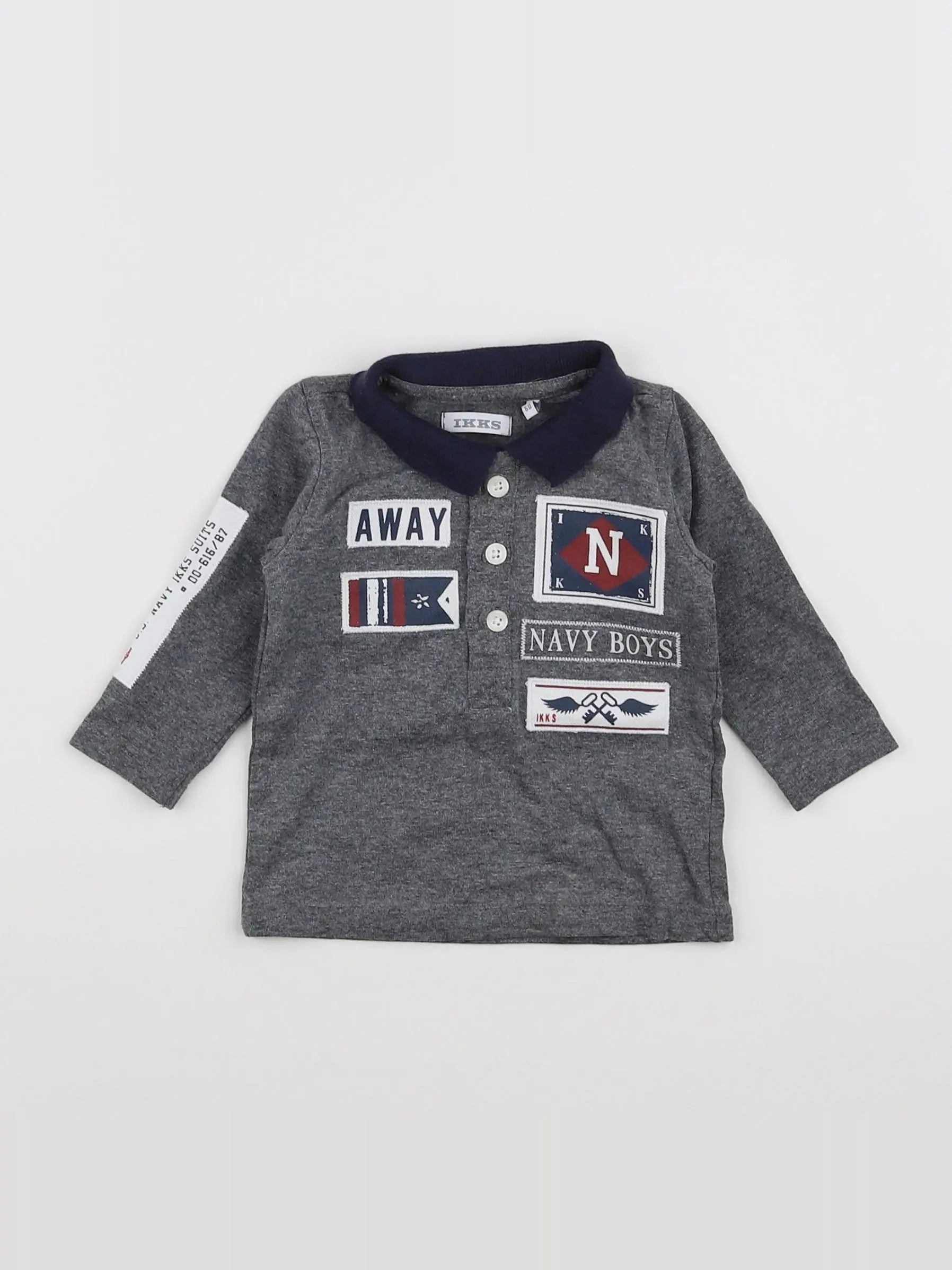IKKS - polo gris - 3 mois