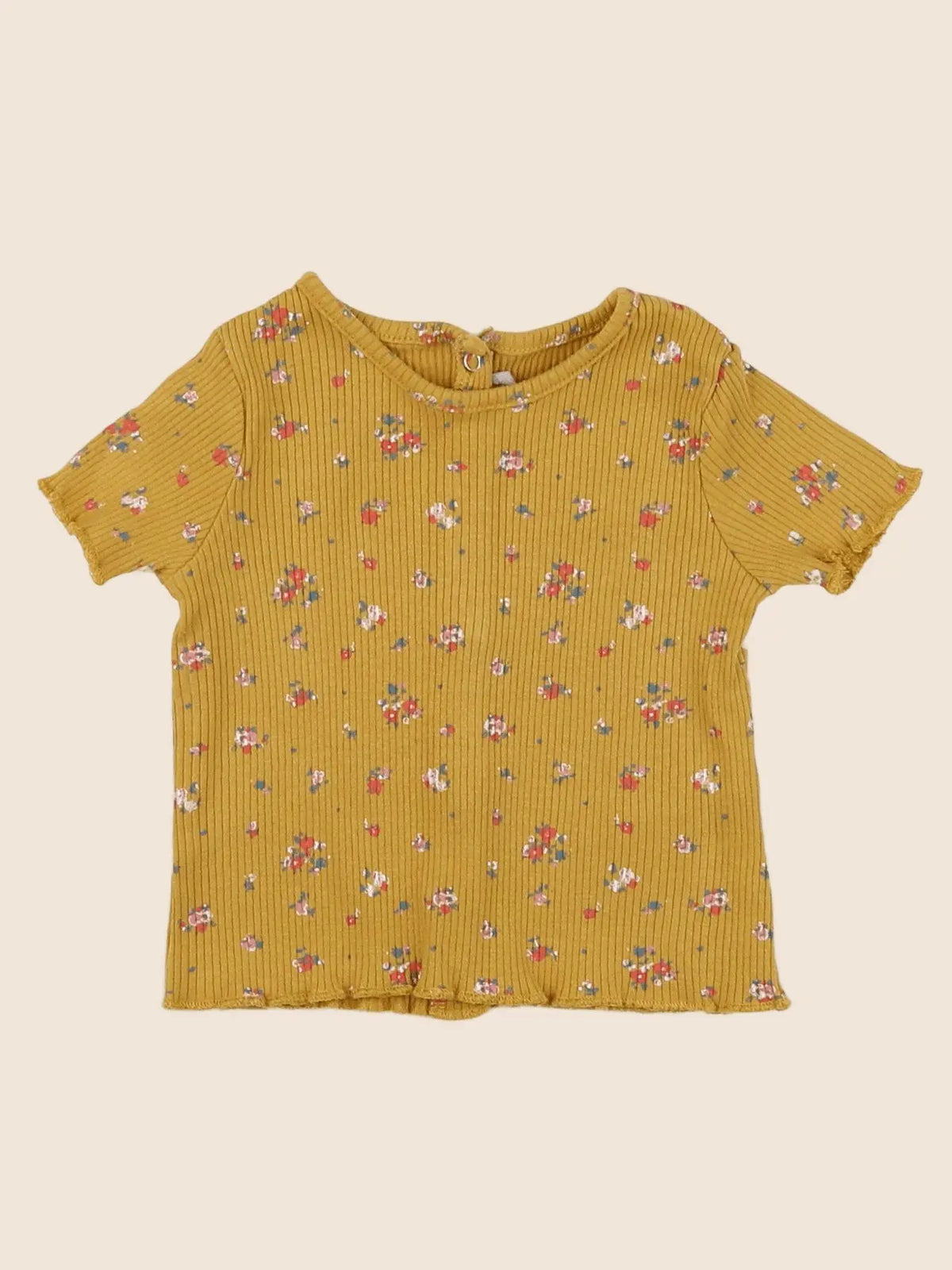 Vertbaudet - tee-shirt jaune, rose - 6 mois