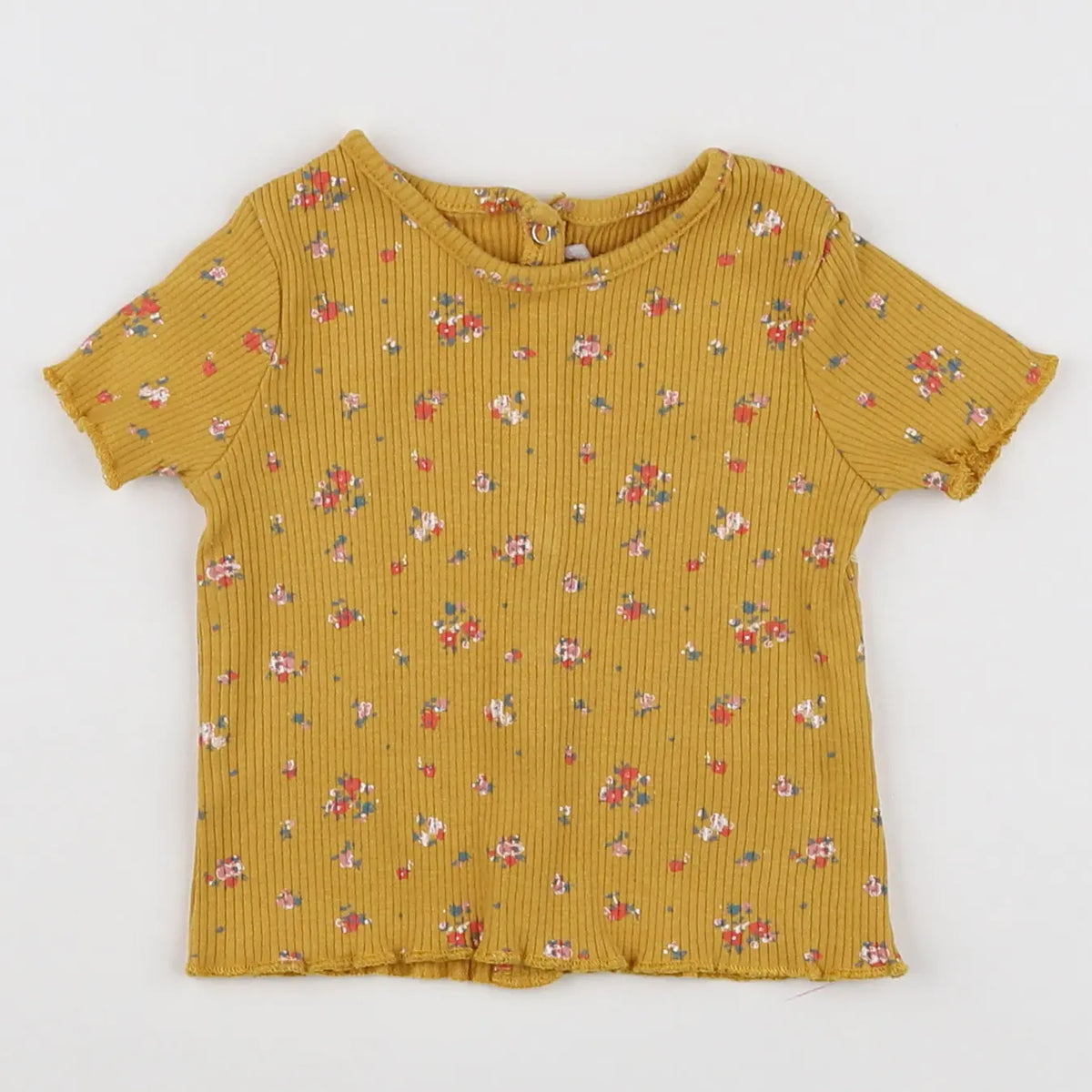 Vertbaudet - tee-shirt jaune, rose - 6 mois