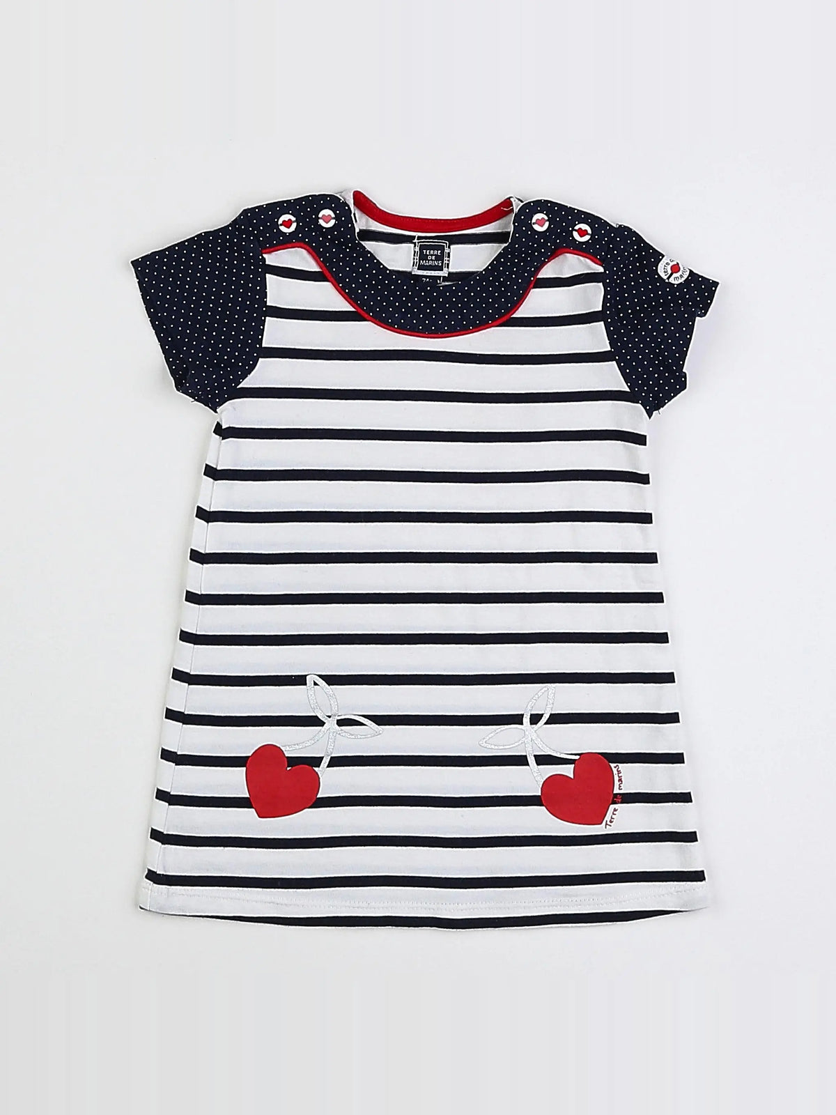 Terre de marins - robe blanc, bleu - 12 mois