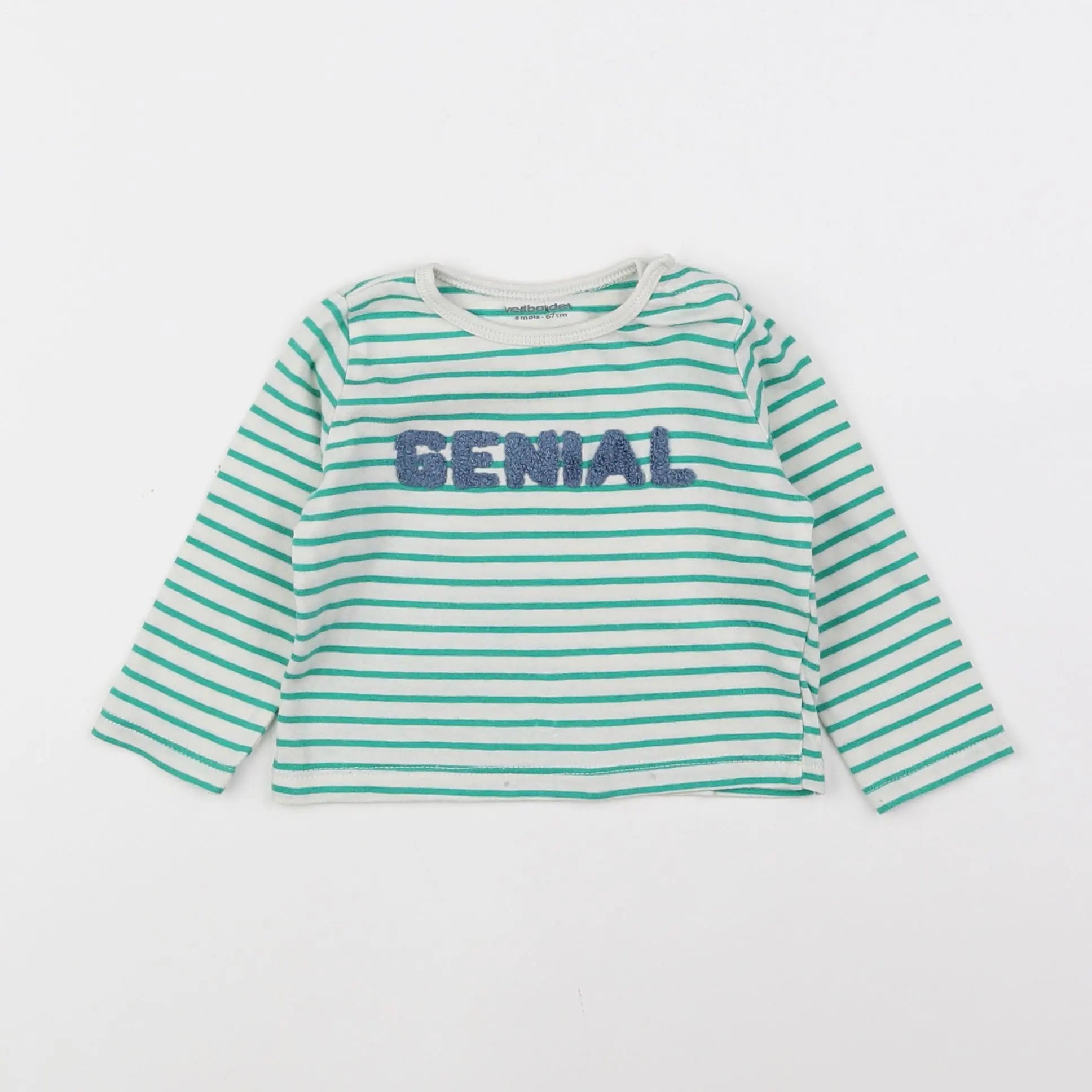 Vertbaudet - tee-shirt vert - 6 mois
