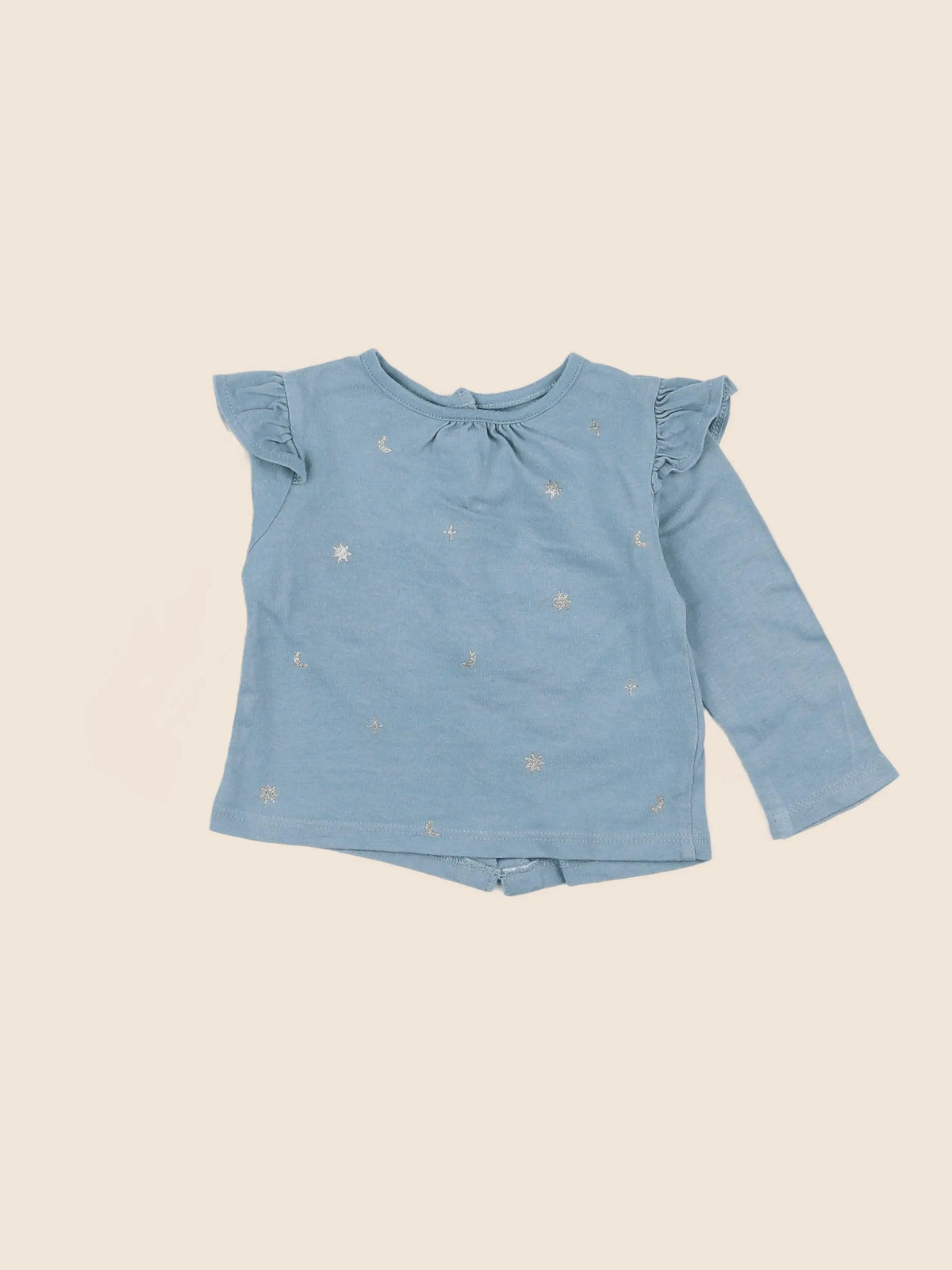 Vertbaudet - tee-shirt bleu, or - 3 mois