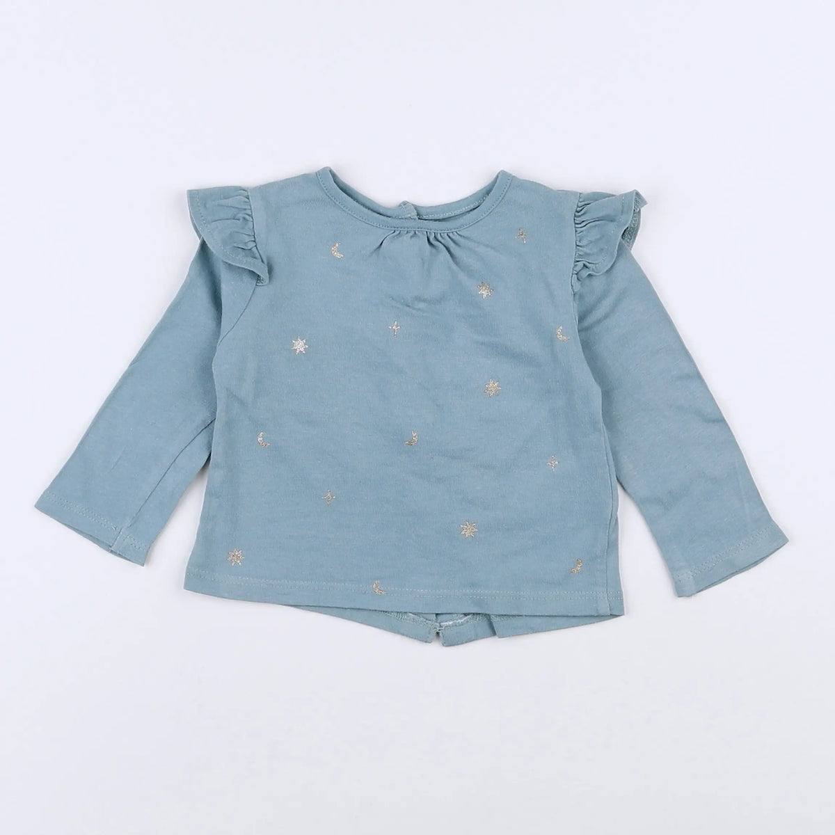 Vertbaudet - tee-shirt bleu, or - 3 mois