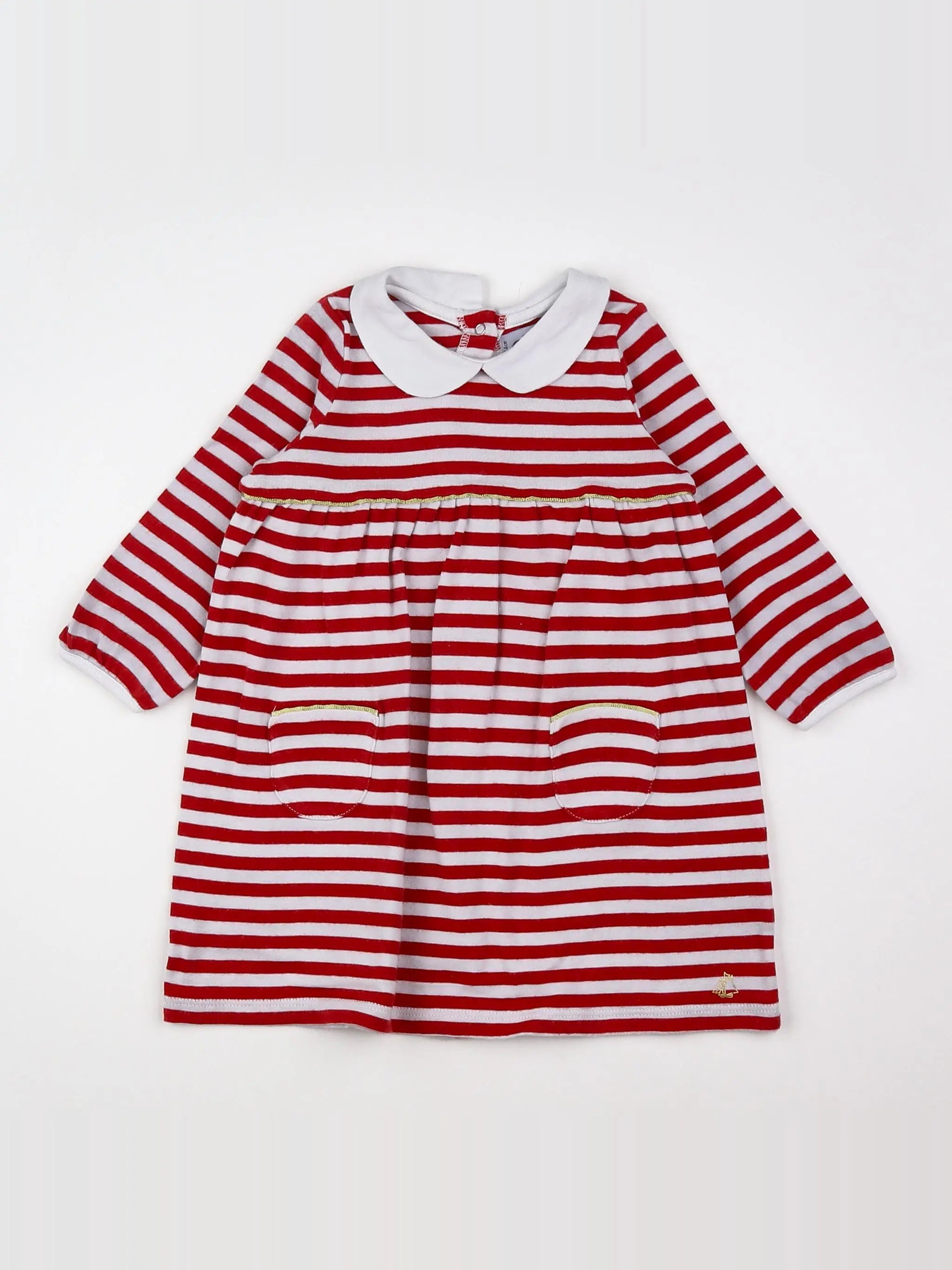 Petit Bateau - robe rouge - 12 mois