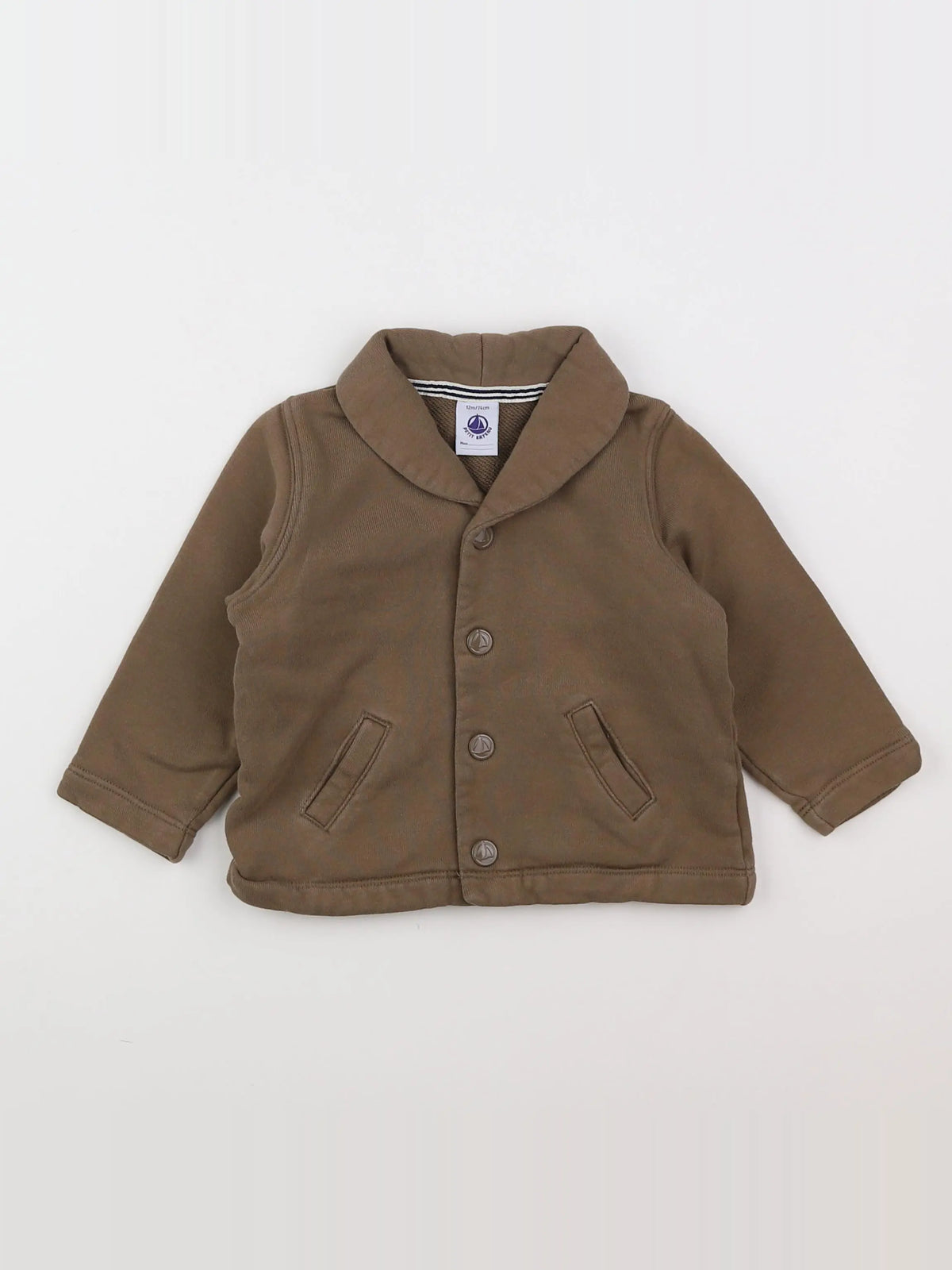 Petit Bateau - veste vert - 12 mois