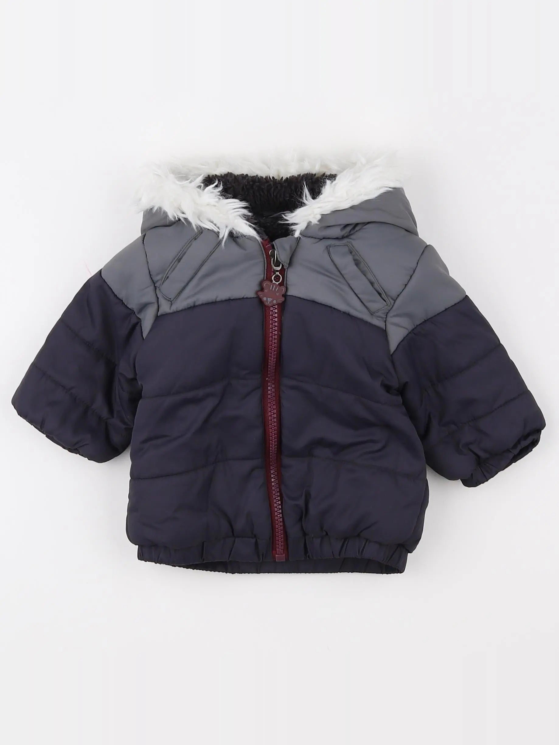 Vertbaudet - doudoune gris - 3 mois