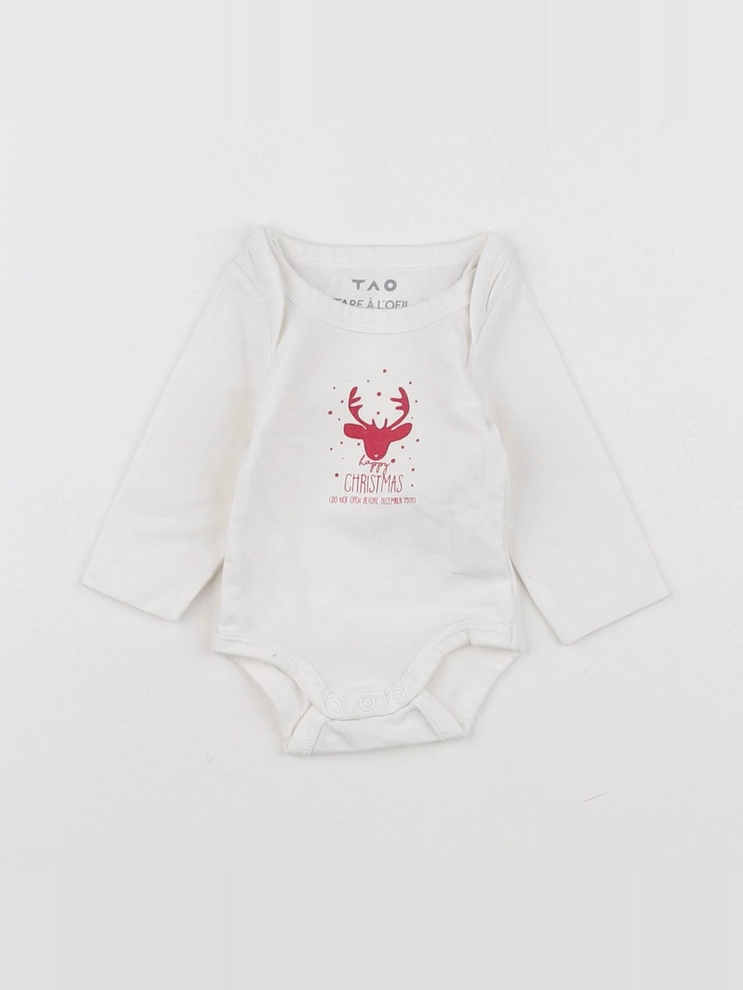 Tape à l'oeil - body blanc, rouge - 0 mois