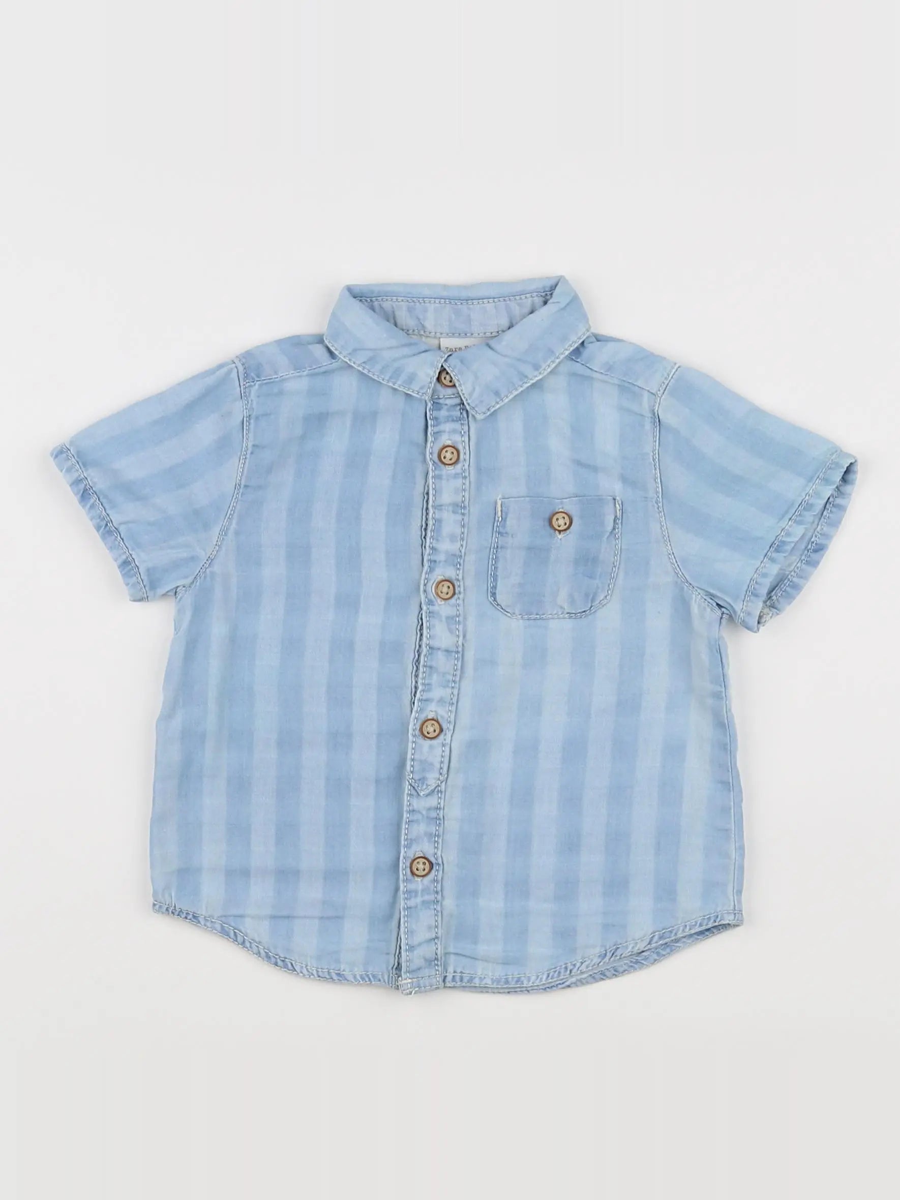 Zara - chemise bleu - 6/9 mois
