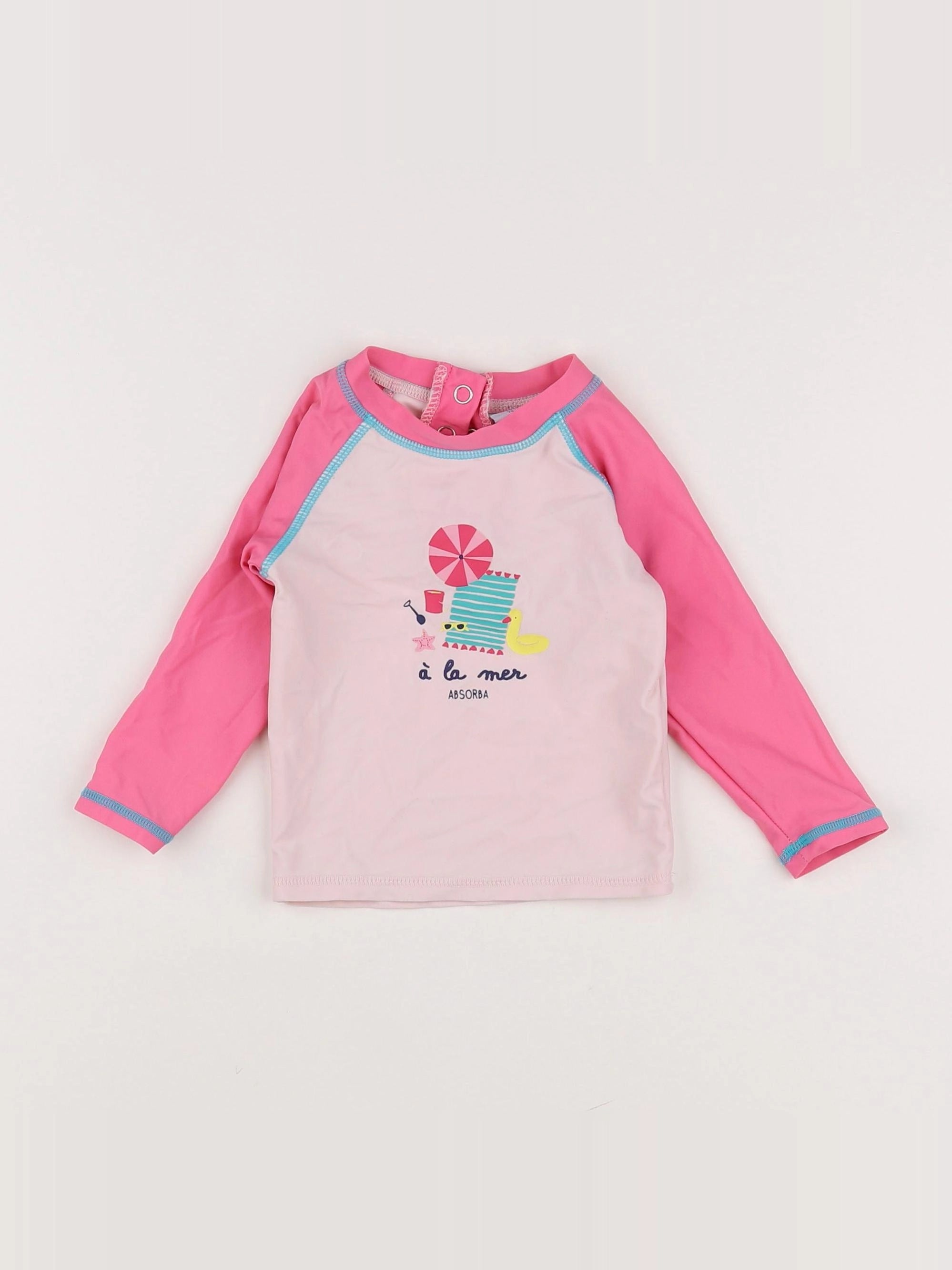 Absorba - tee-shirt de bain rose - 12 mois