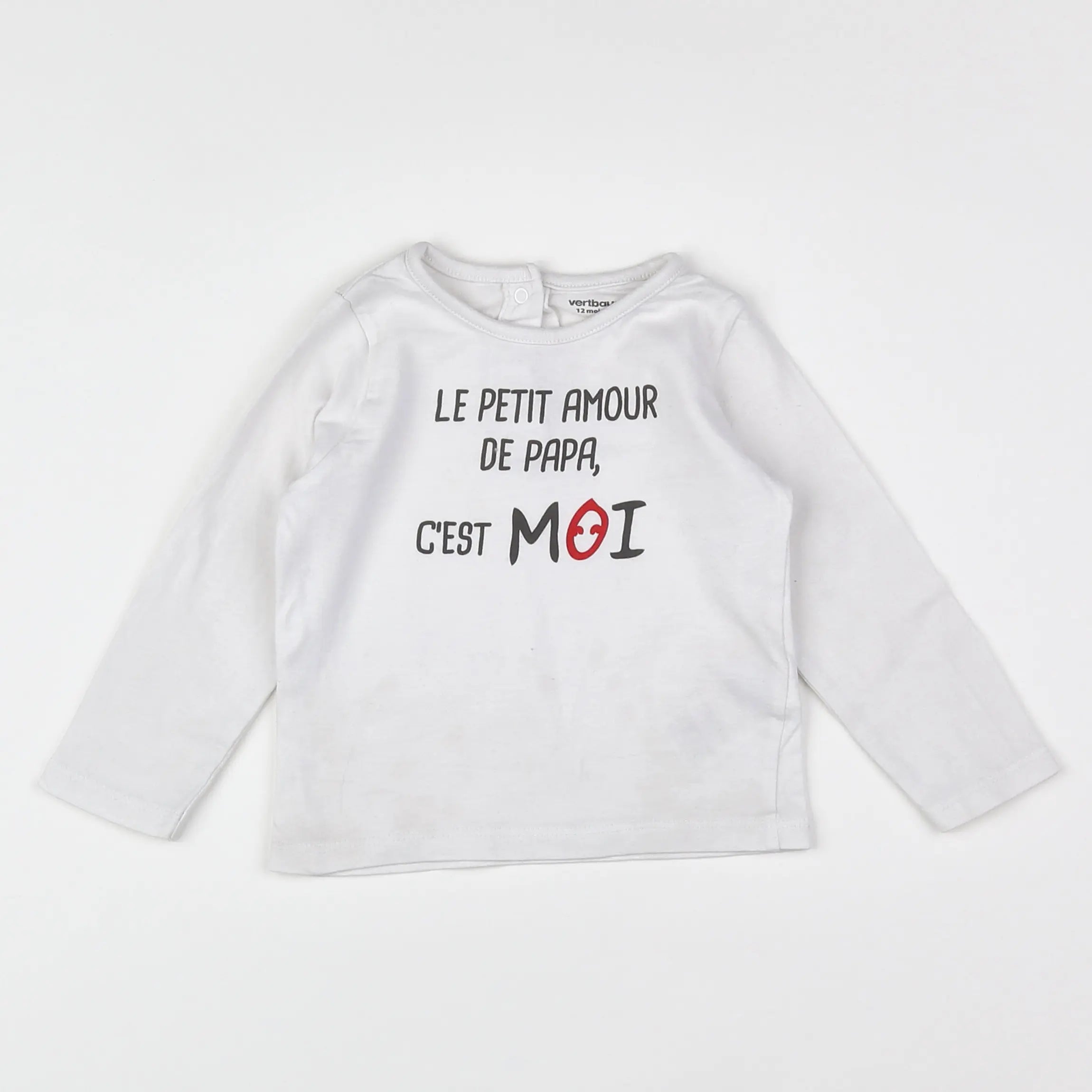 Vertbaudet - tee-shirt blanc, multicolore - 12 mois