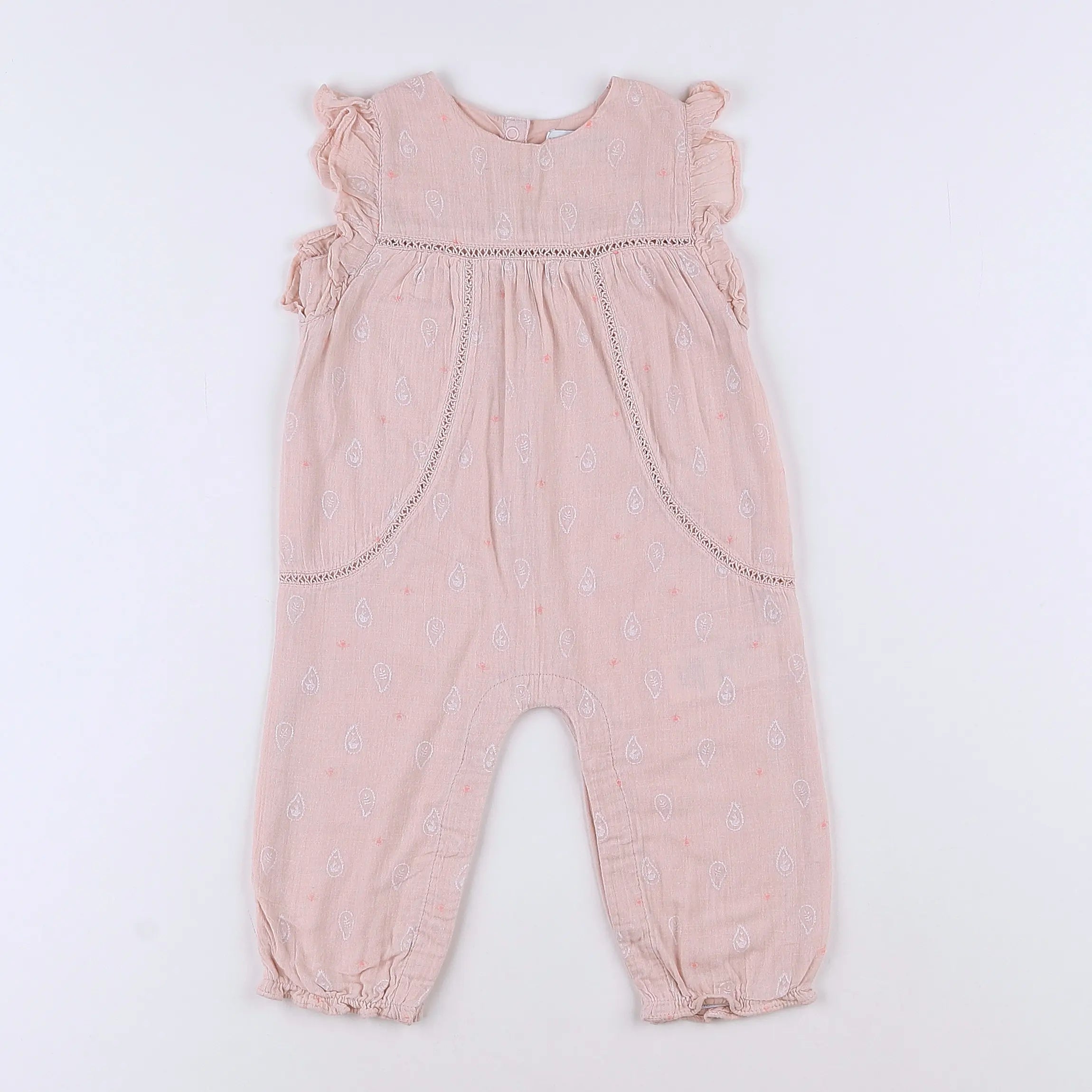 Vertbaudet - combinaison rose - 9 mois