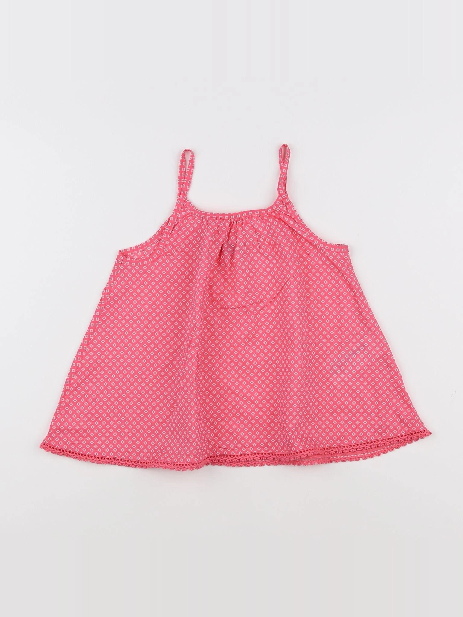 Vertbaudet - blouse rose, blanc - 4 ans