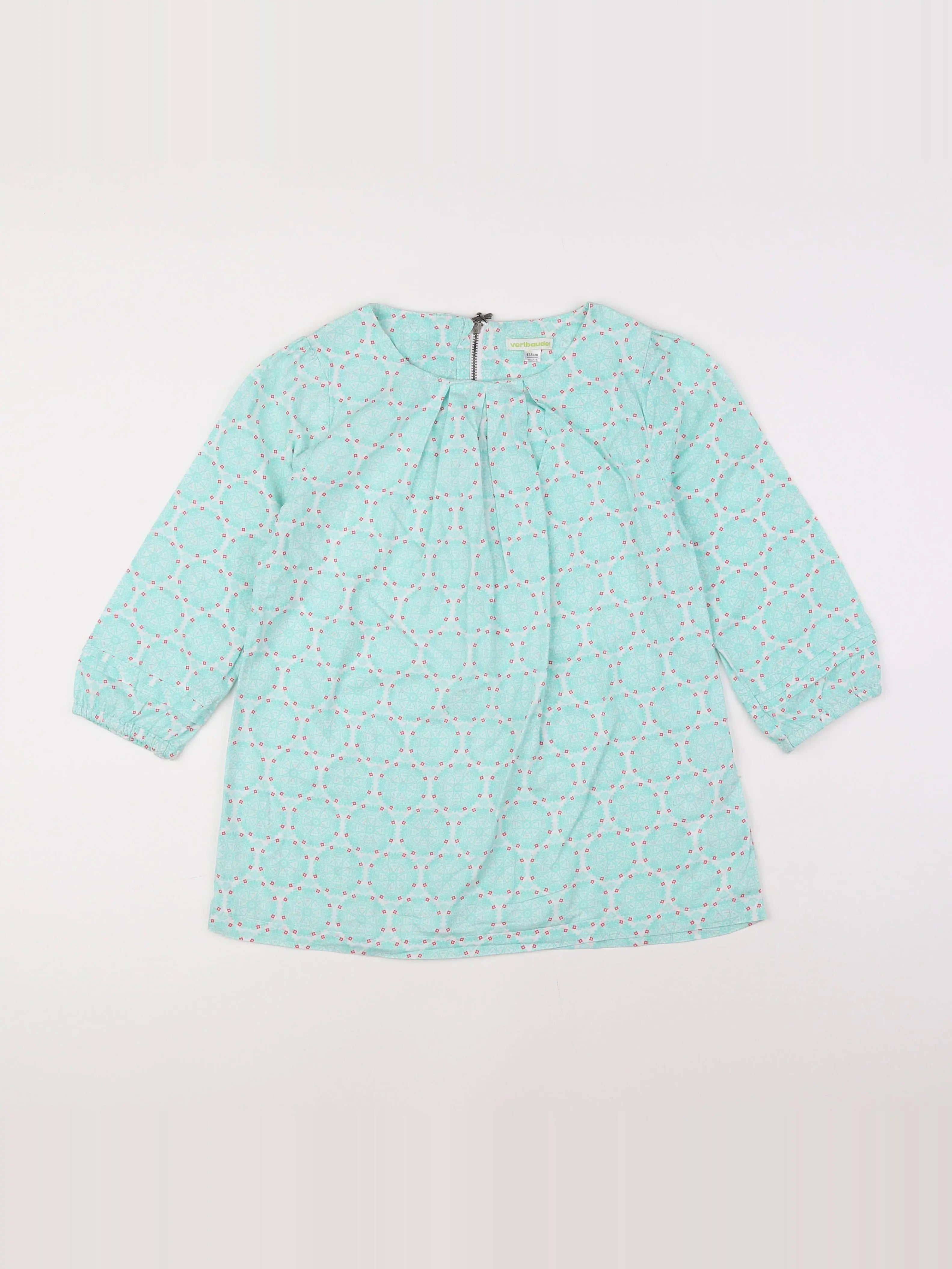 Vertbaudet - blouse rose, gris, vert - 10 ans