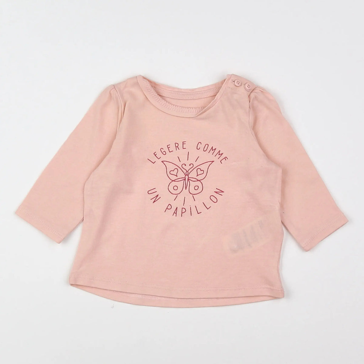 Vertbaudet - tee-shirt rose - 3 mois