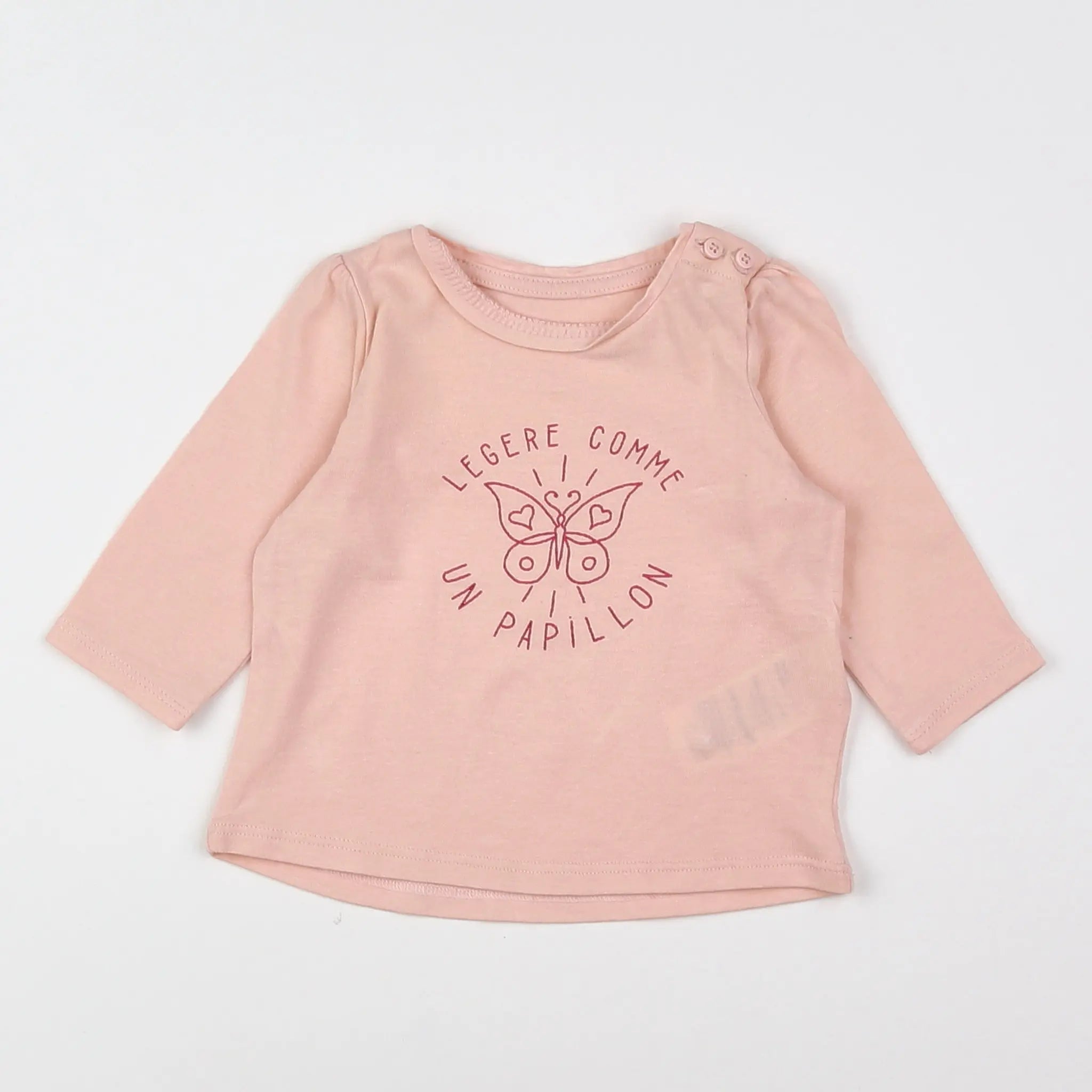 Vertbaudet - tee-shirt rose - 3 mois