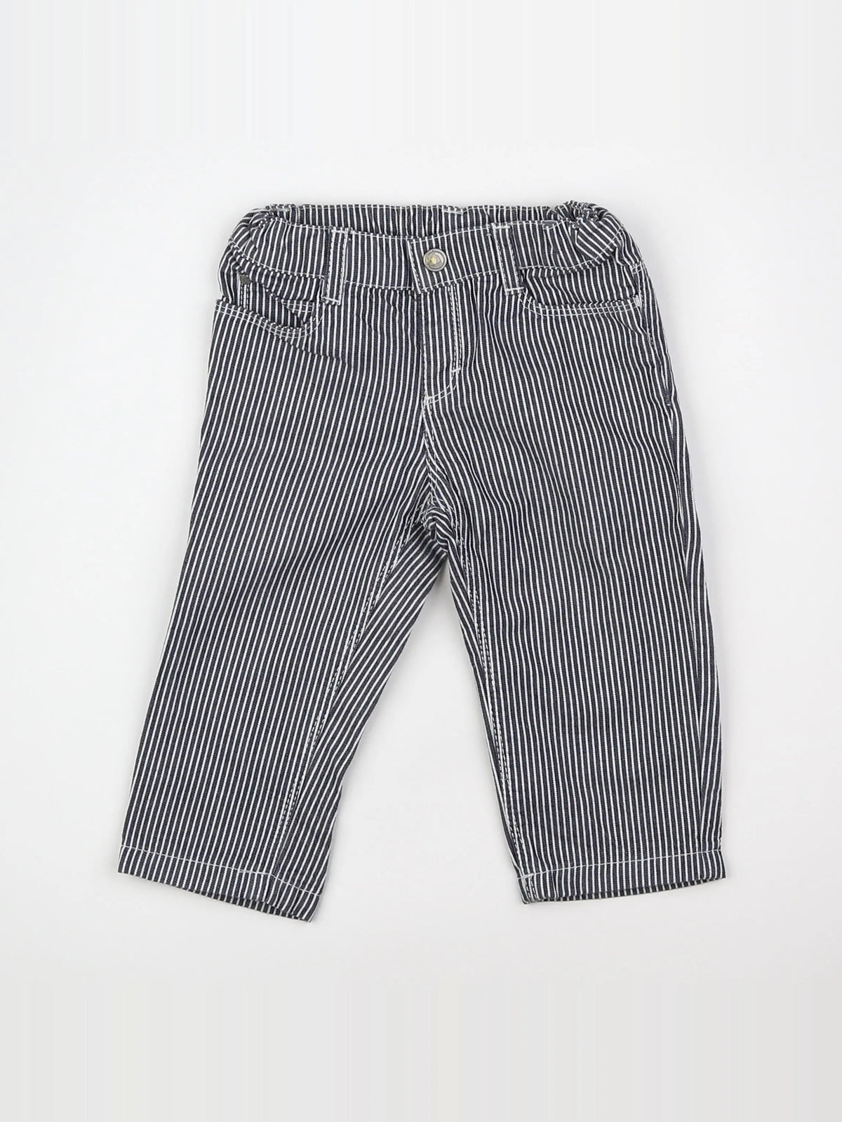 Petit Bateau - pantalon bleu - 12 mois