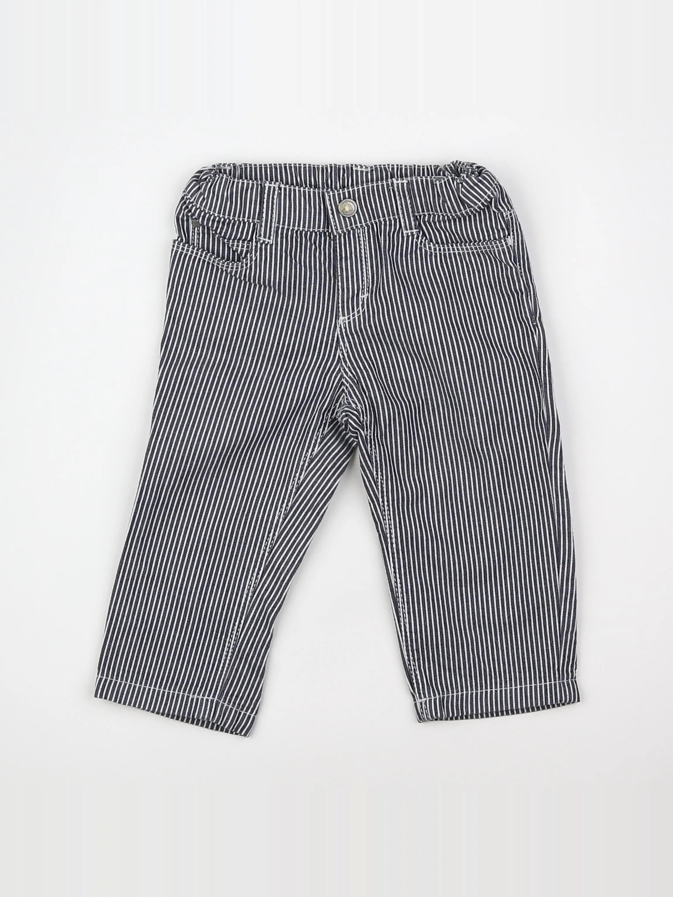 Petit Bateau - pantalon bleu - 12 mois