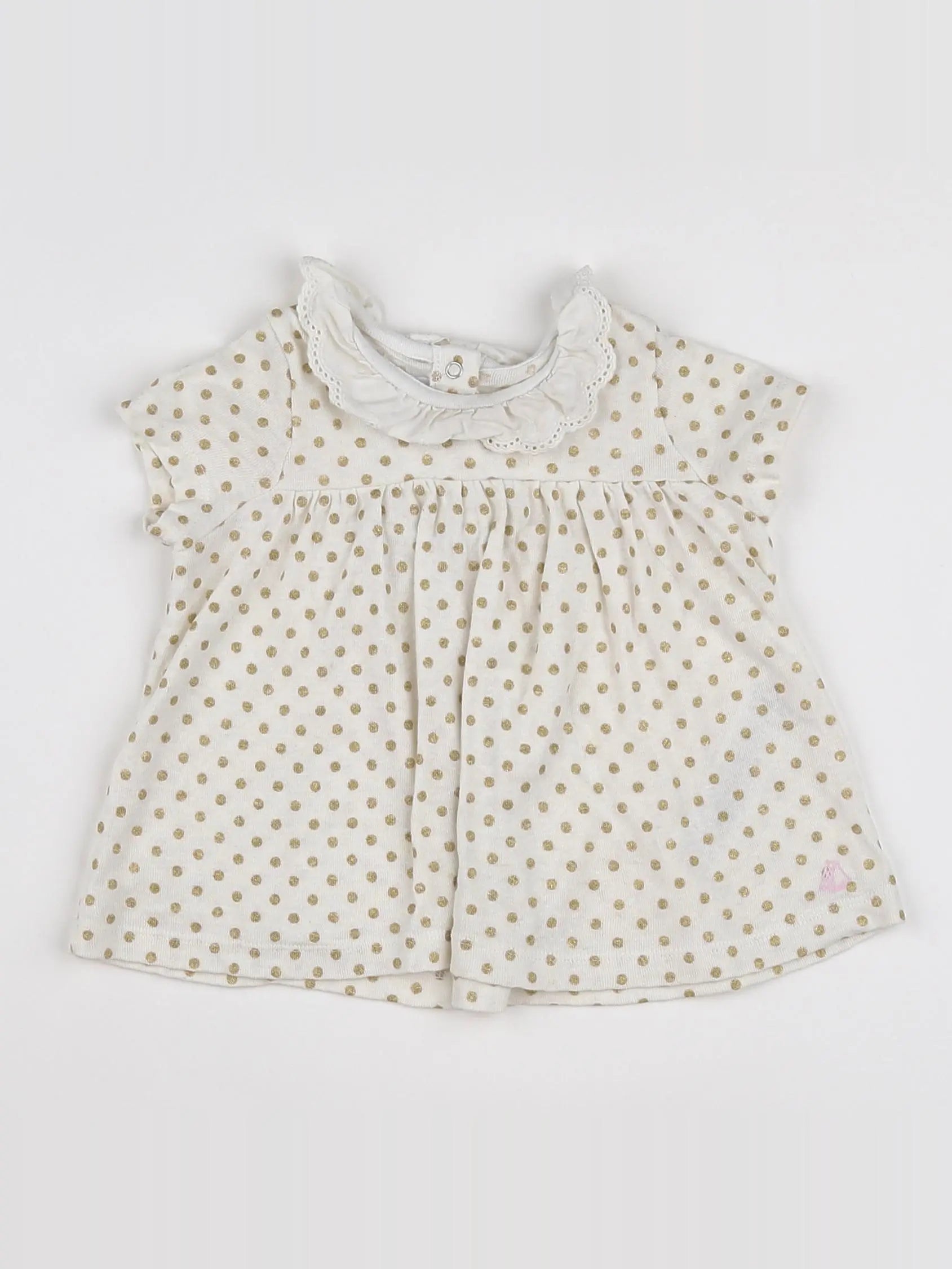 Petit Bateau - tee-shirt blanc, or - 18 mois