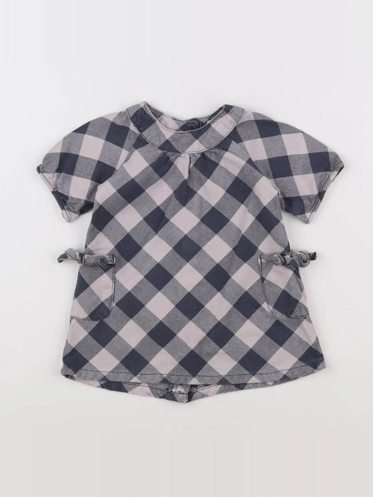 Vertbaudet - robe gris, rose - 12 mois