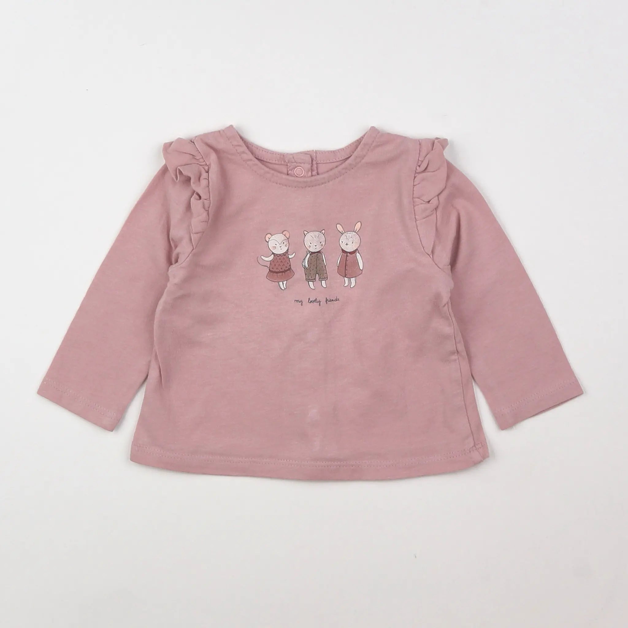 Vertbaudet - tee-shirt rose - 3 mois