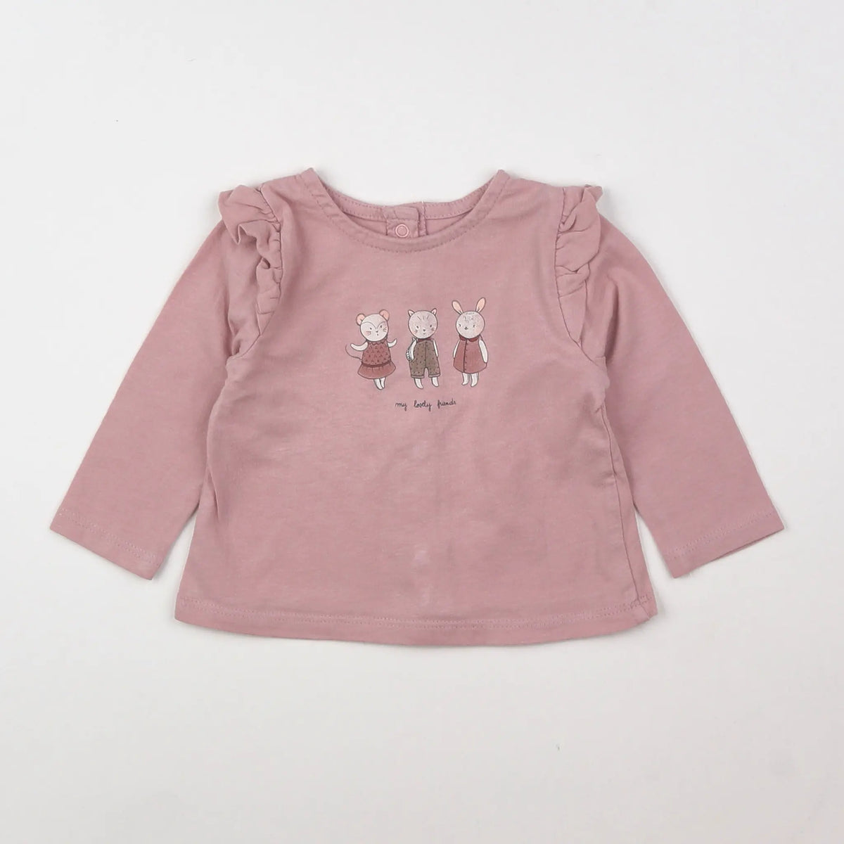 Vertbaudet - tee-shirt rose - 3 mois