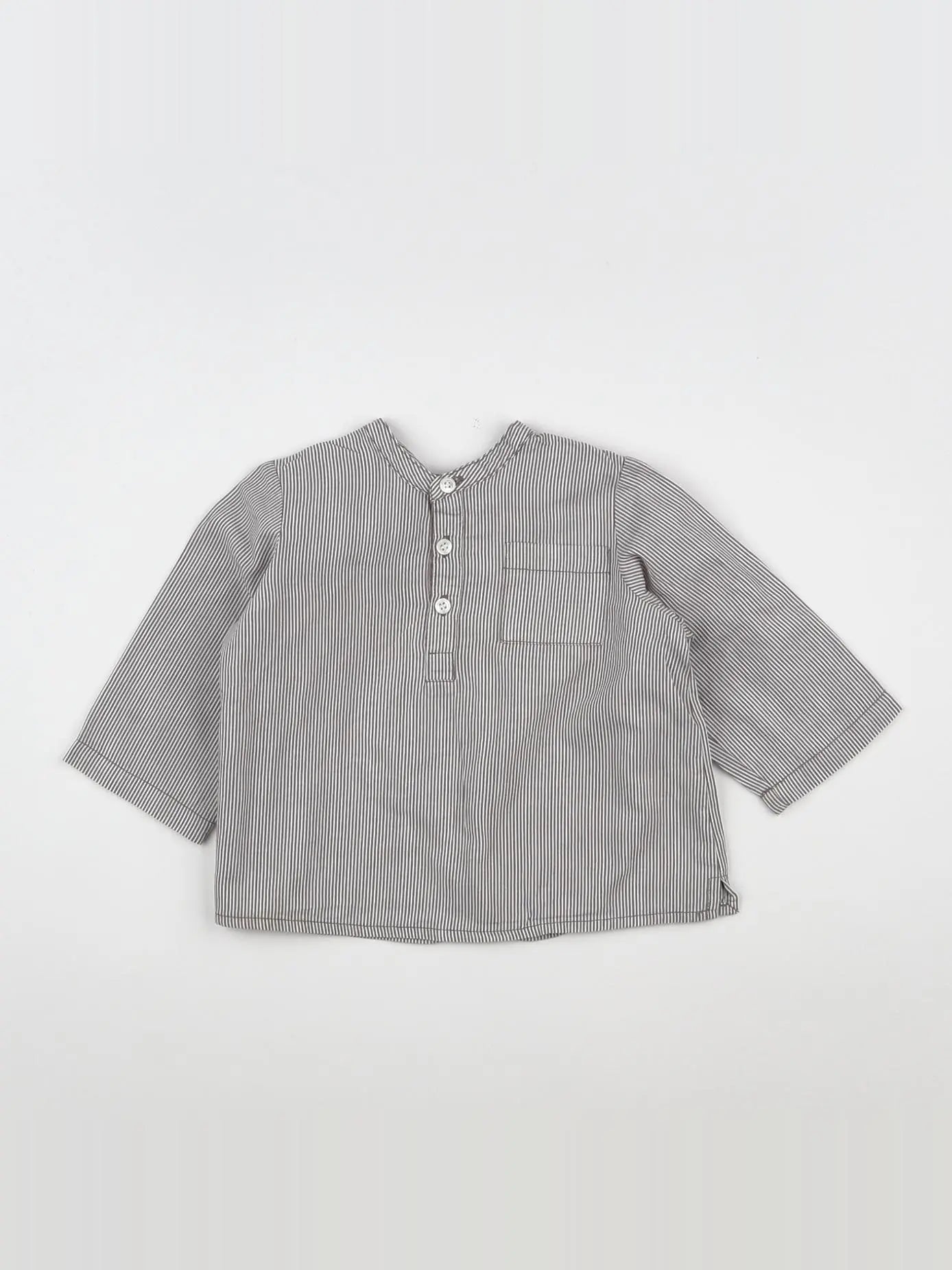 Bonpoint - chemise blanc, gris - 6 mois