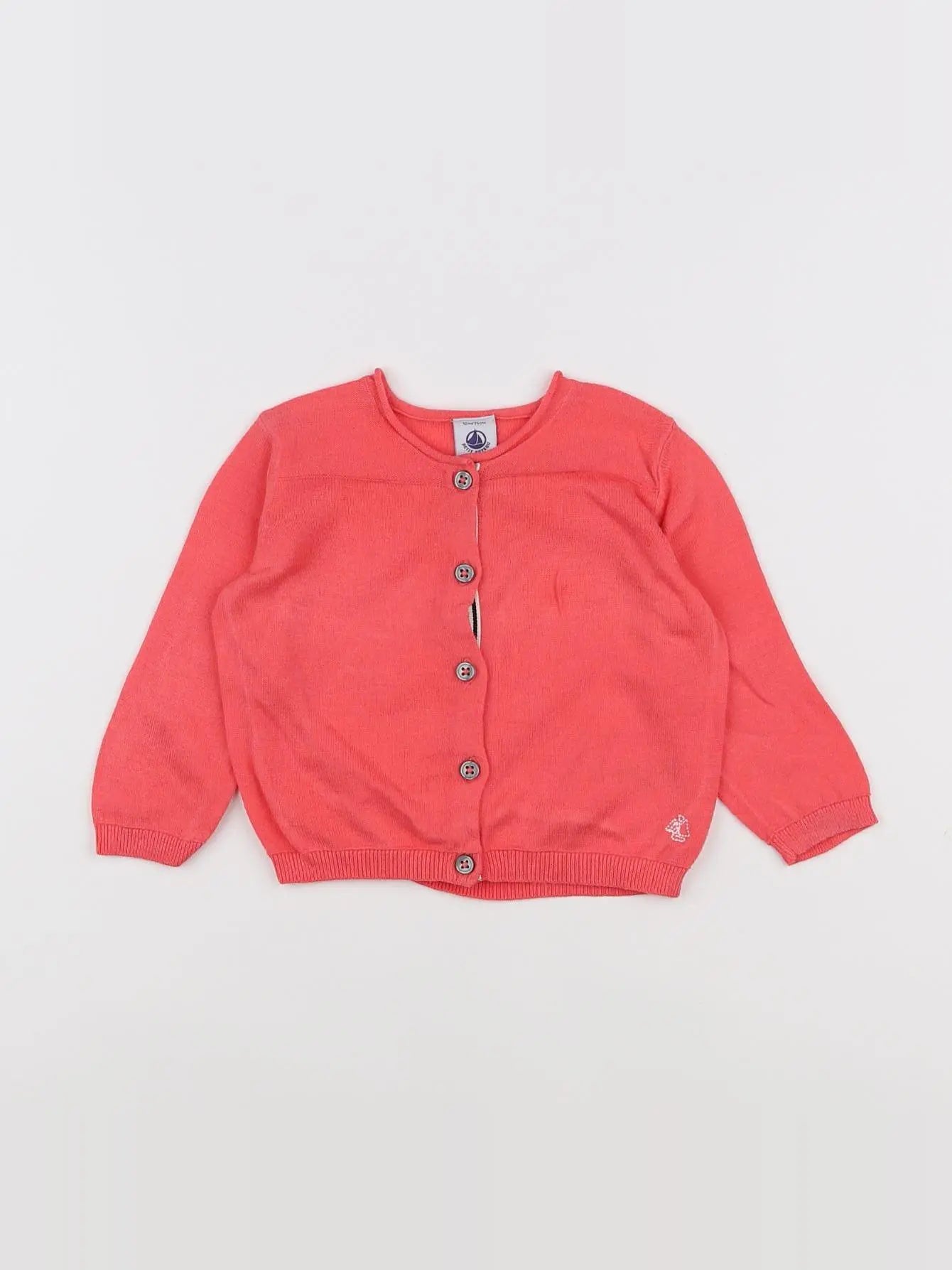 Petit Bateau - gilet rose - 12 mois