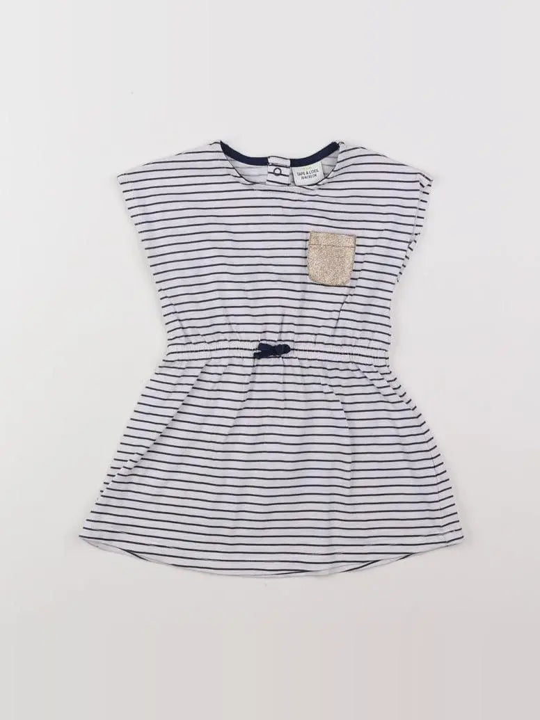 Tape à l'oeil - robe blanc, bleu - 18 mois