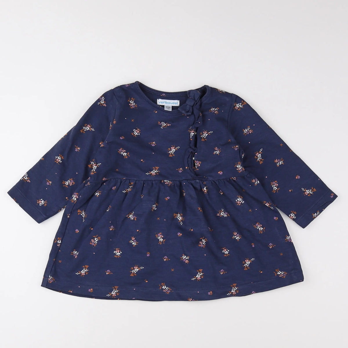 Vertbaudet - robe coton bleu - 18 mois