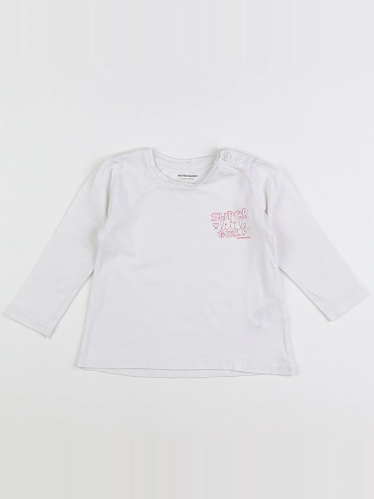 Vertbaudet - tee-shirt blanc - 12 mois