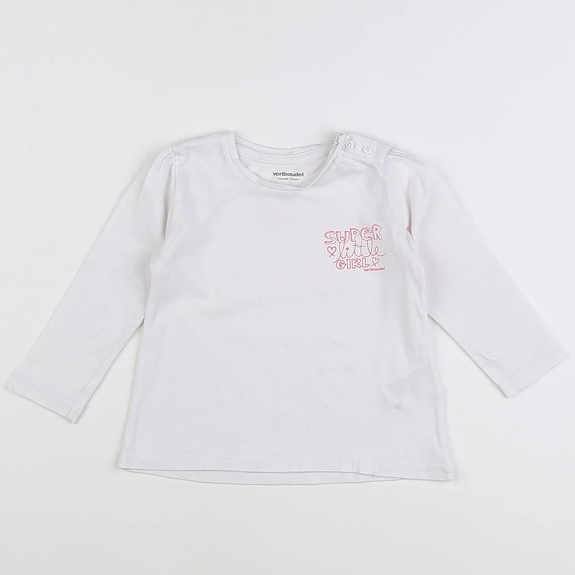Vertbaudet - tee-shirt blanc - 12 mois