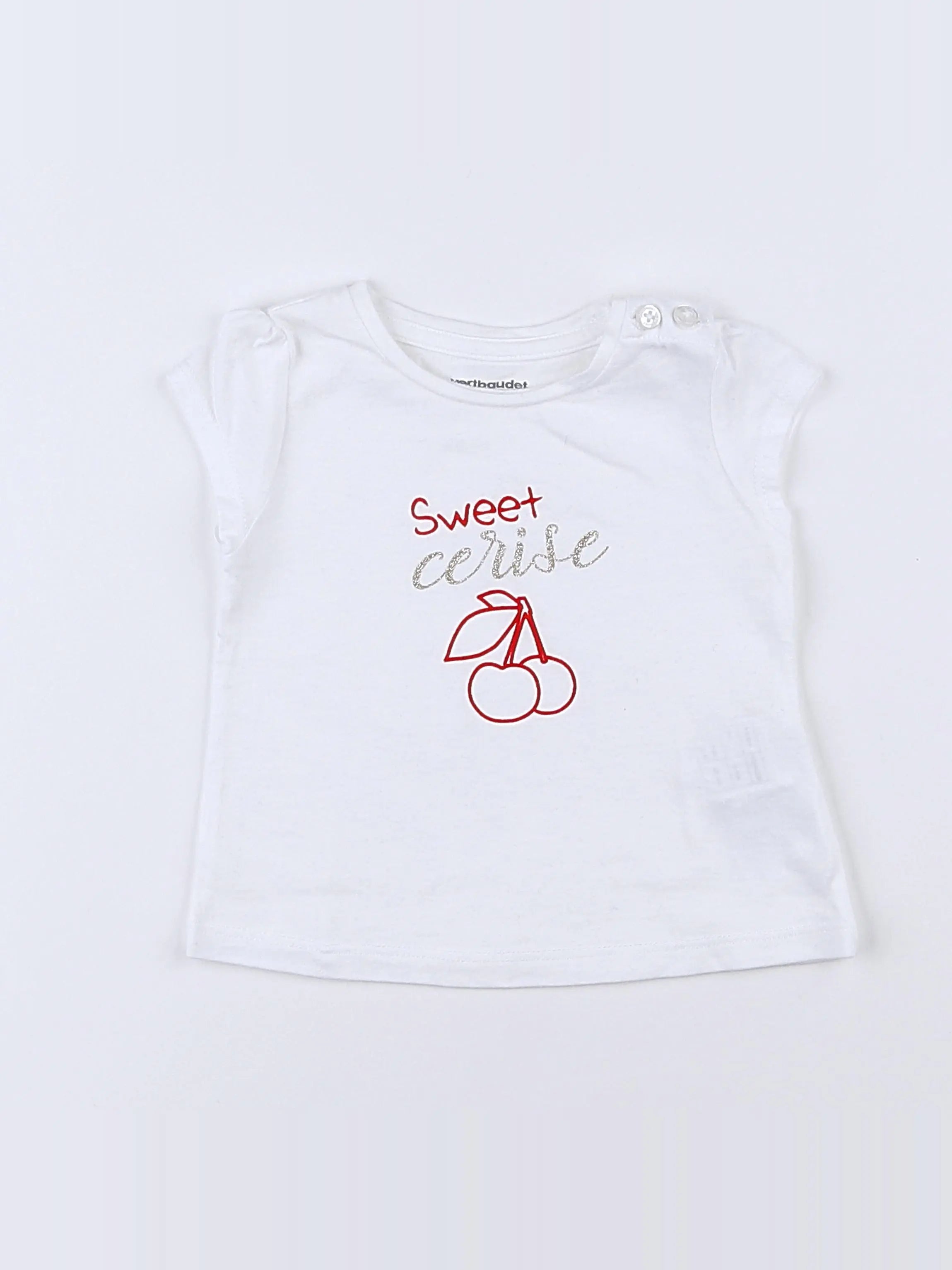 Vertbaudet - tee-shirt blanc - 3 mois