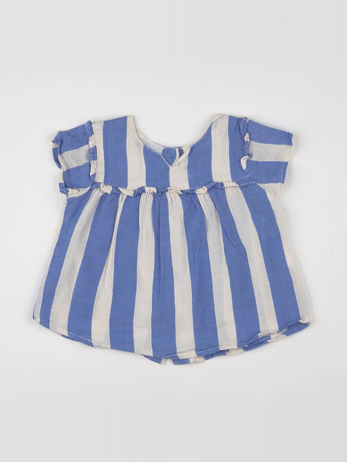 Arsène et les pipelettes - blouse bleu, blanc - 6 mois