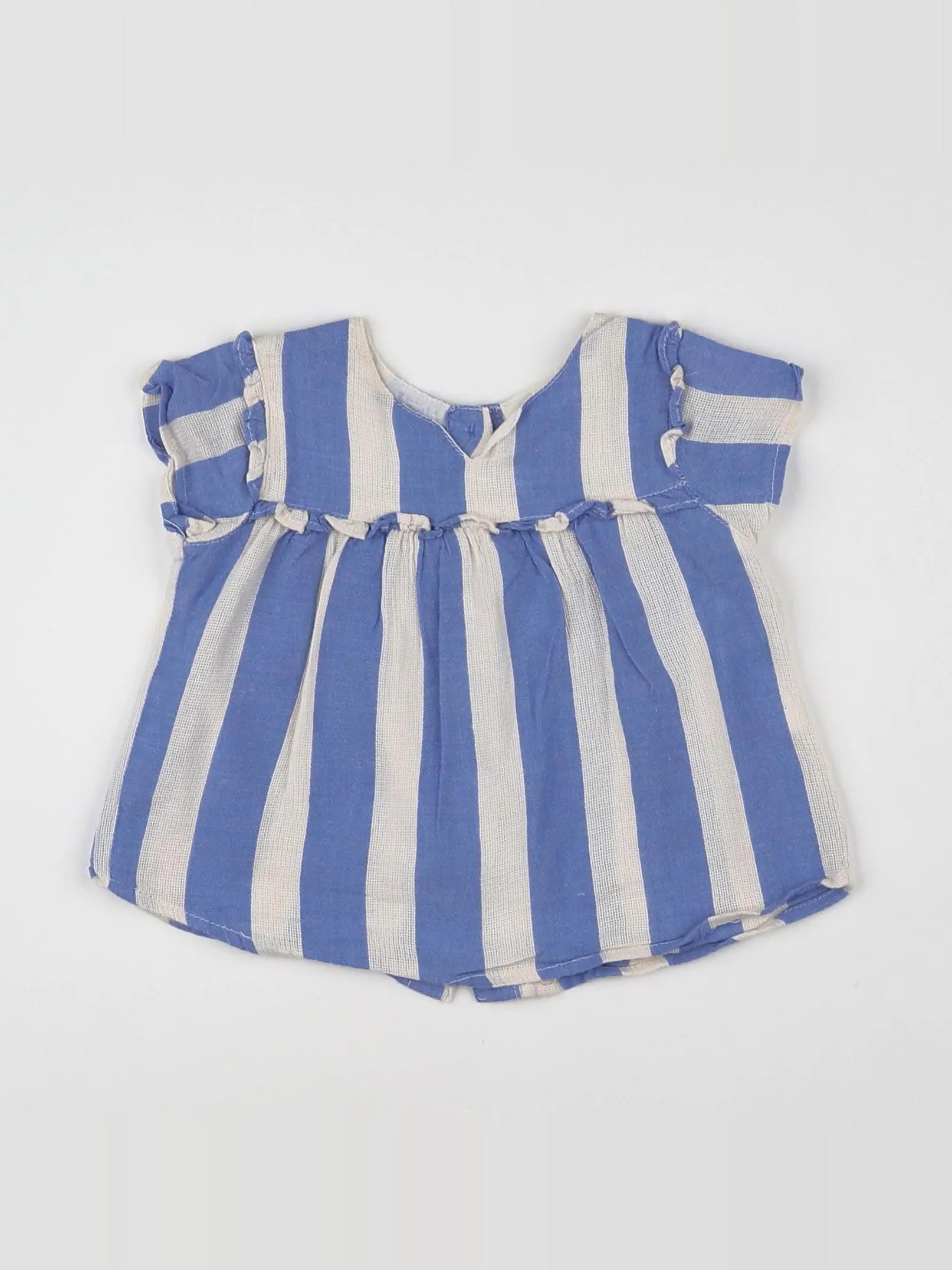 Arsène et les pipelettes - blouse bleu, blanc - 6 mois