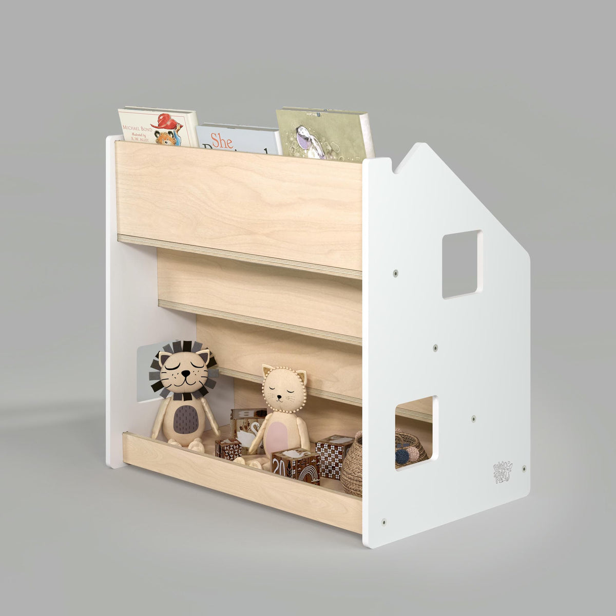 Bibliothèque enfant - Blanc et Gris